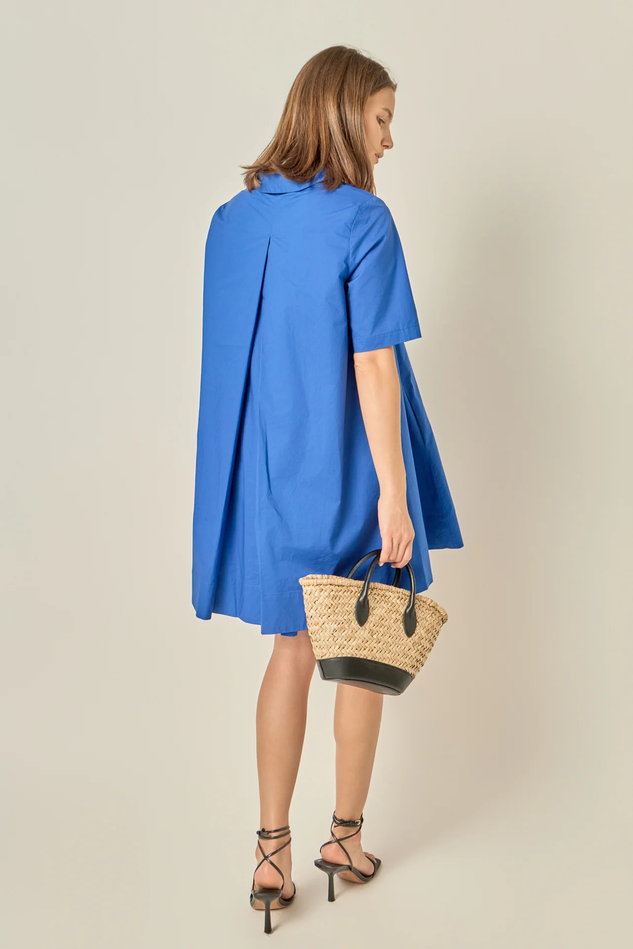 A-line Short Sleeve Shirt Dress - Image 10