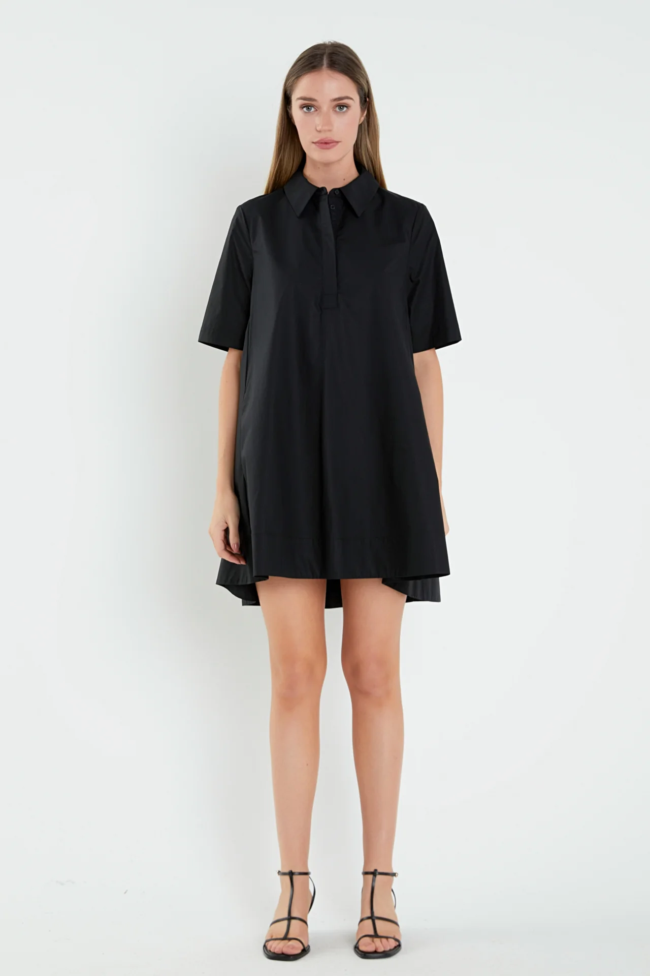 A-line Short Sleeve Shirt Dress - Image 24
