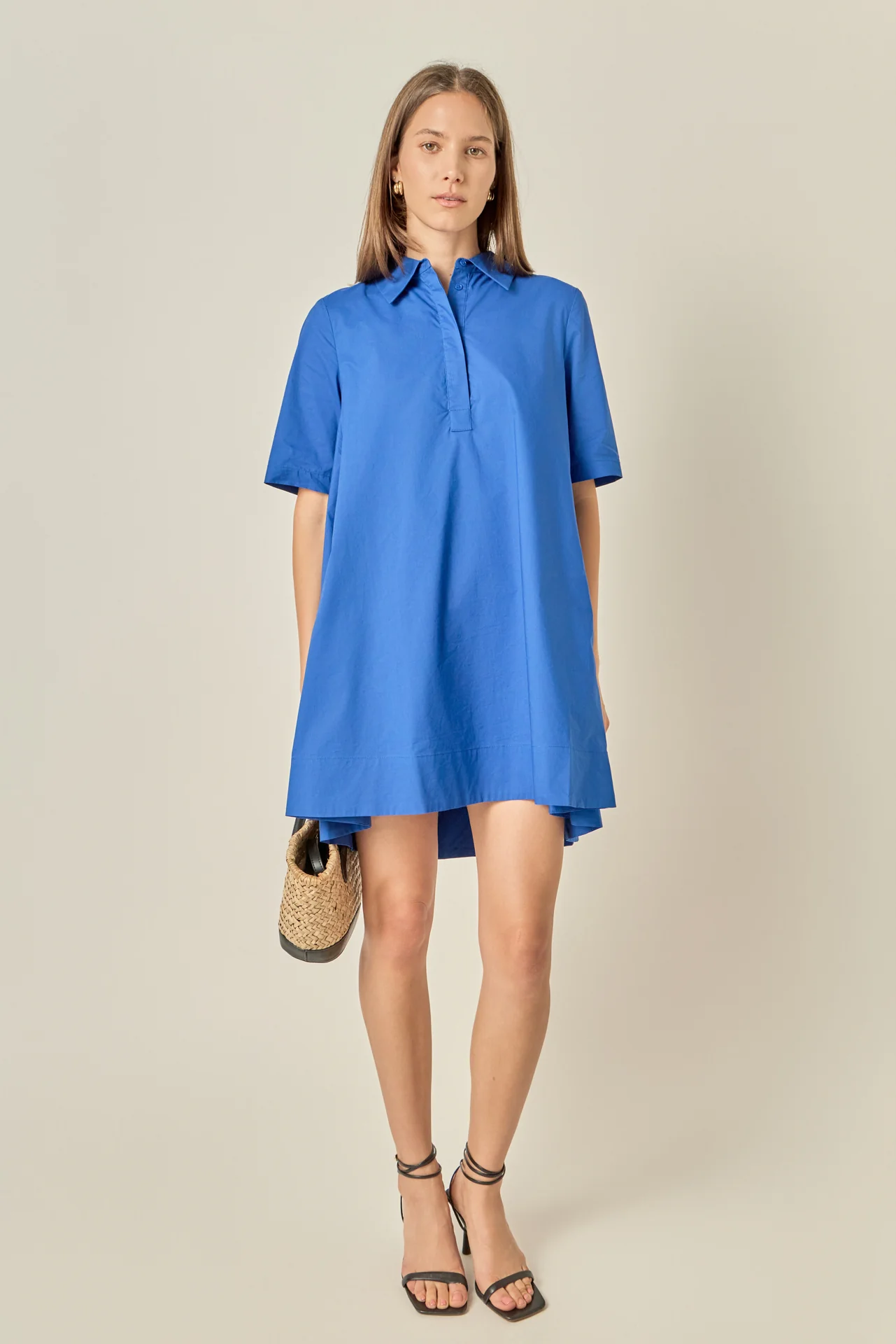 A-line Short Sleeve Shirt Dress - Image 7