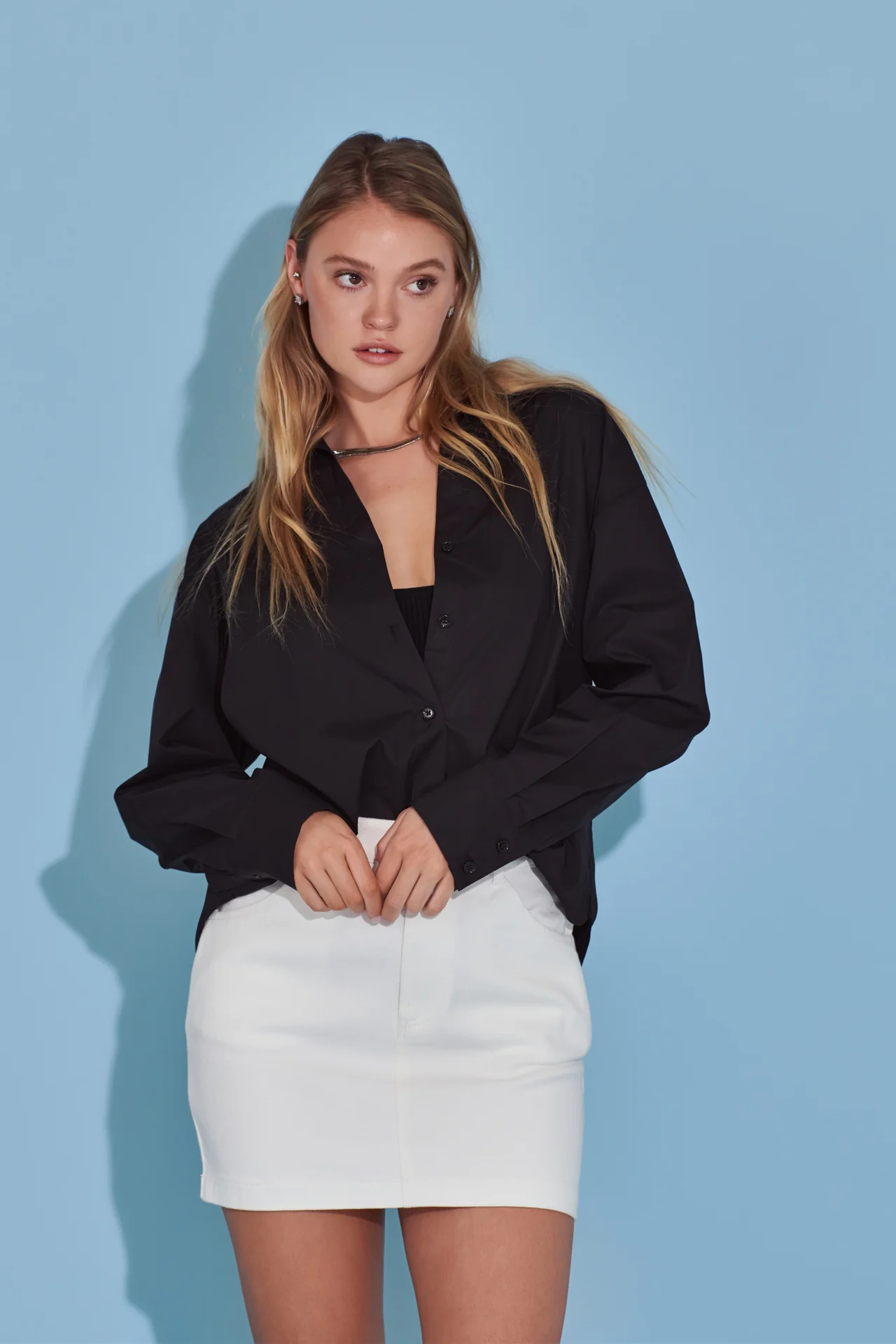 Basic Denim Mini Skirt - Image 11