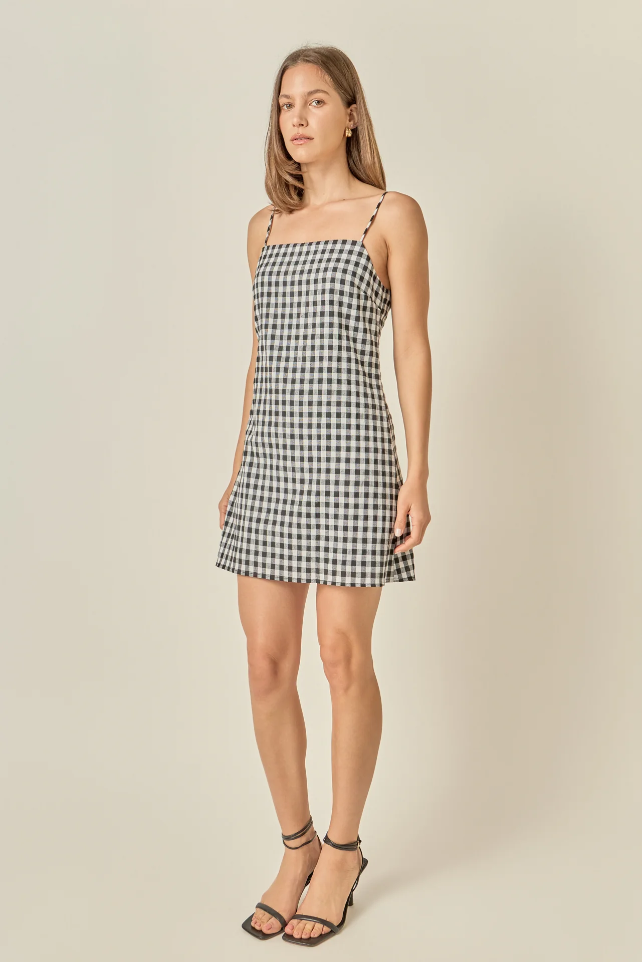 Gingham Slip Mini Dress - Image 5