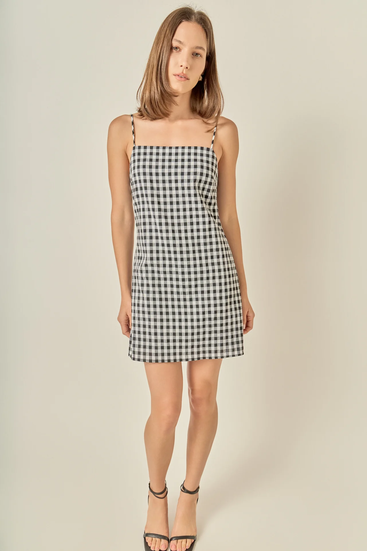 Gingham Slip Mini Dress - Image 7