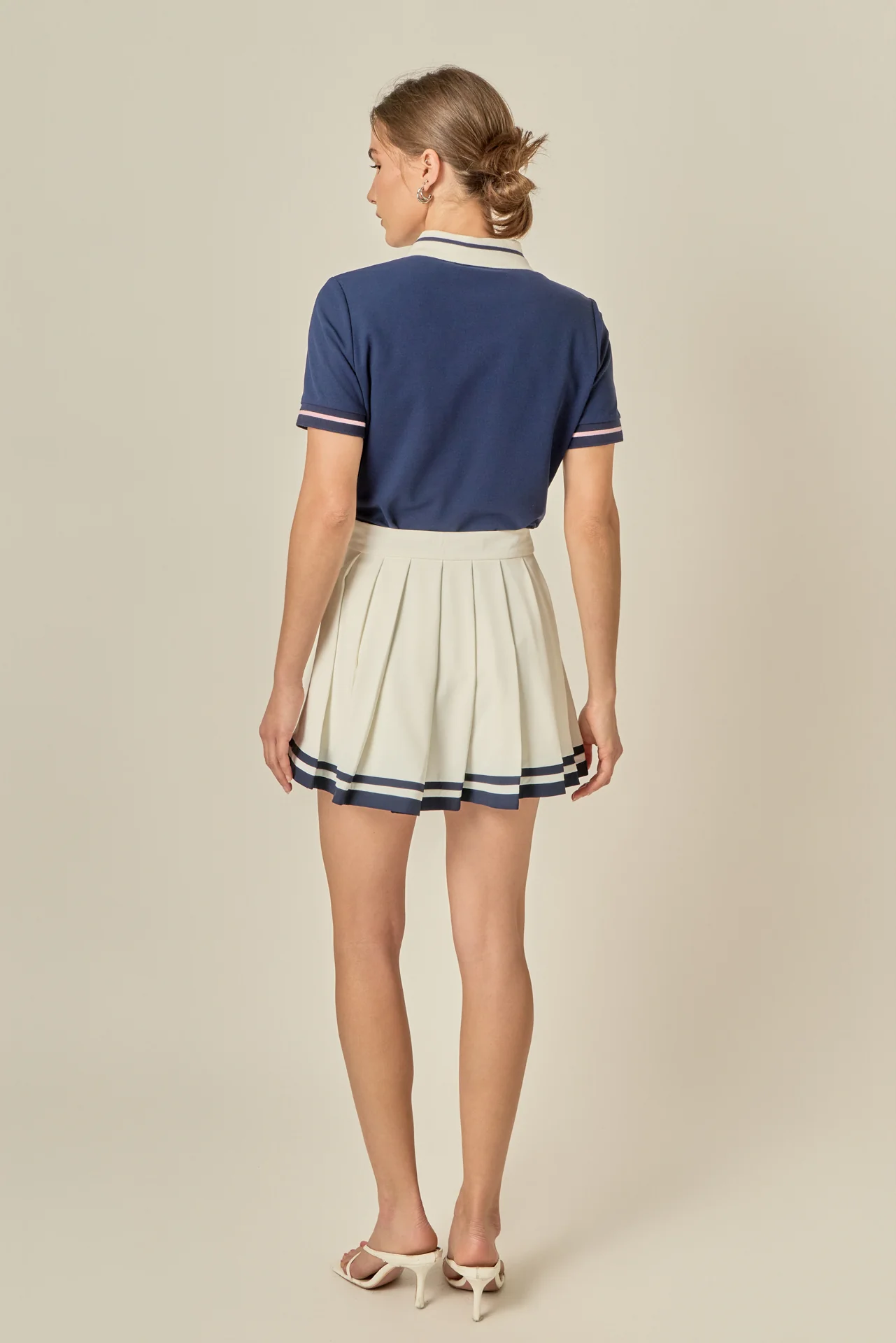 Color Block Pleated Skort - Image 4