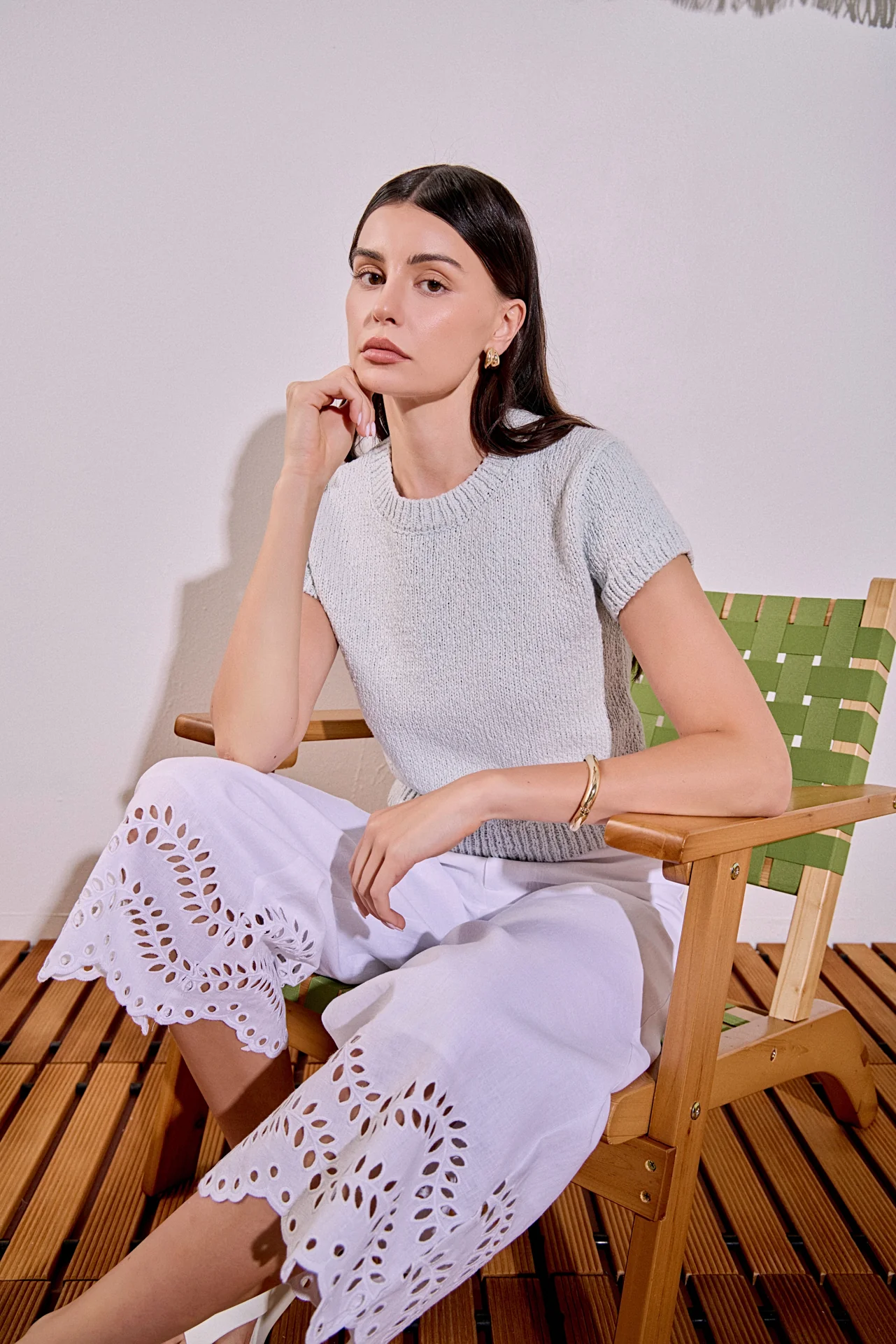 Textured Knit Crew Neck Top - Image 11