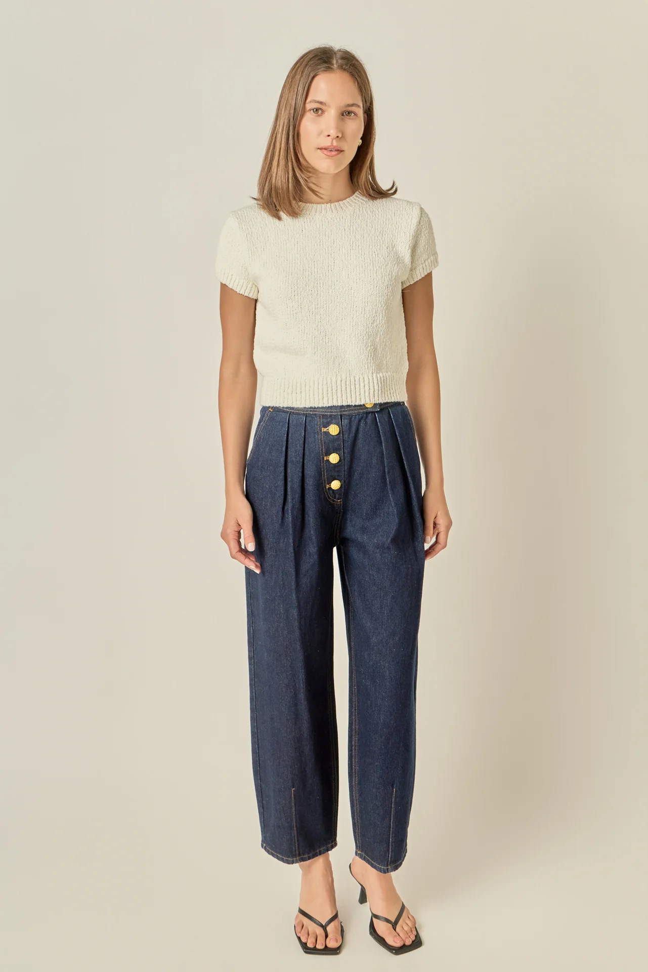 Textured Knit Crew Neck Top - Image 6