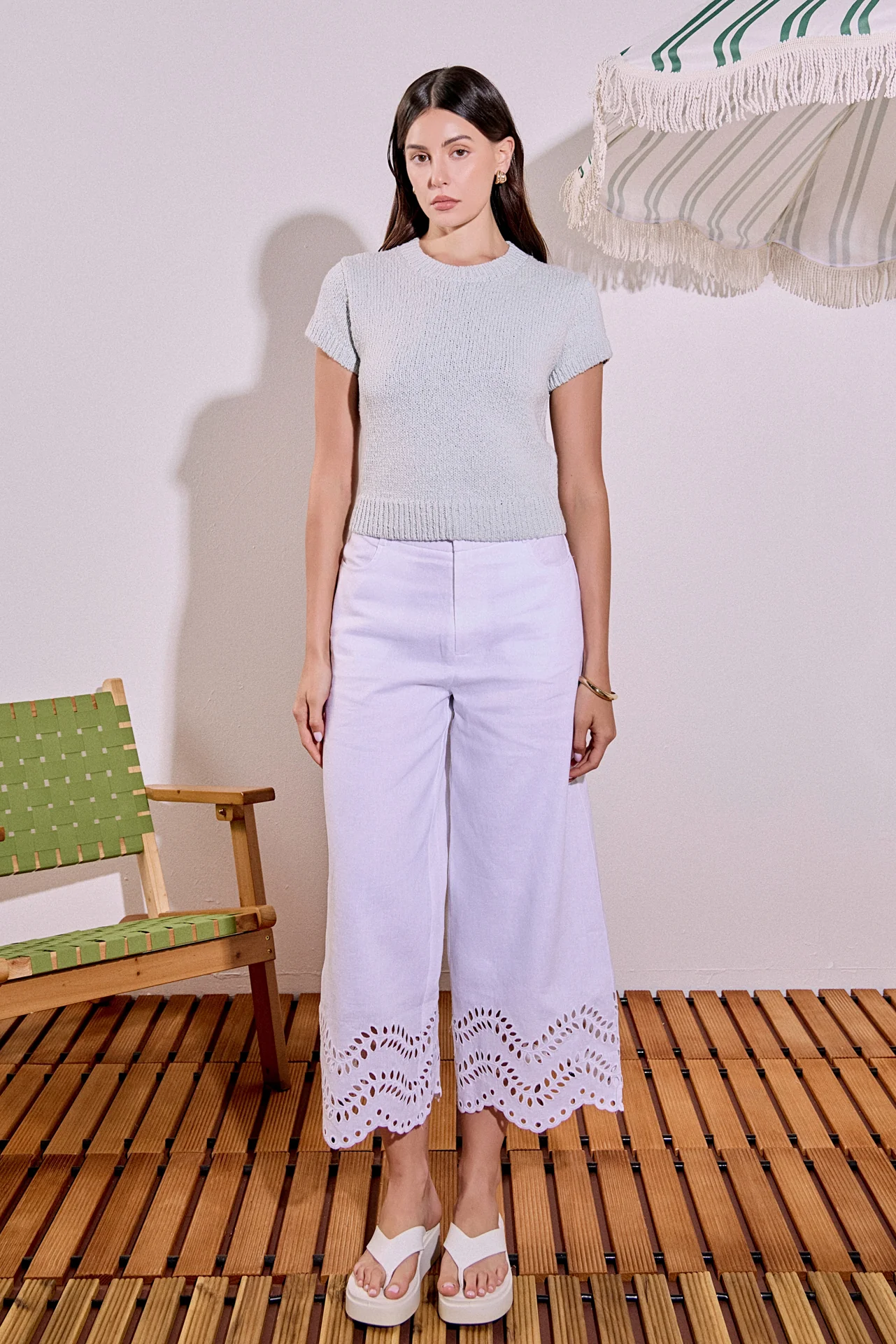Textured Knit Crew Neck Top - Image 7