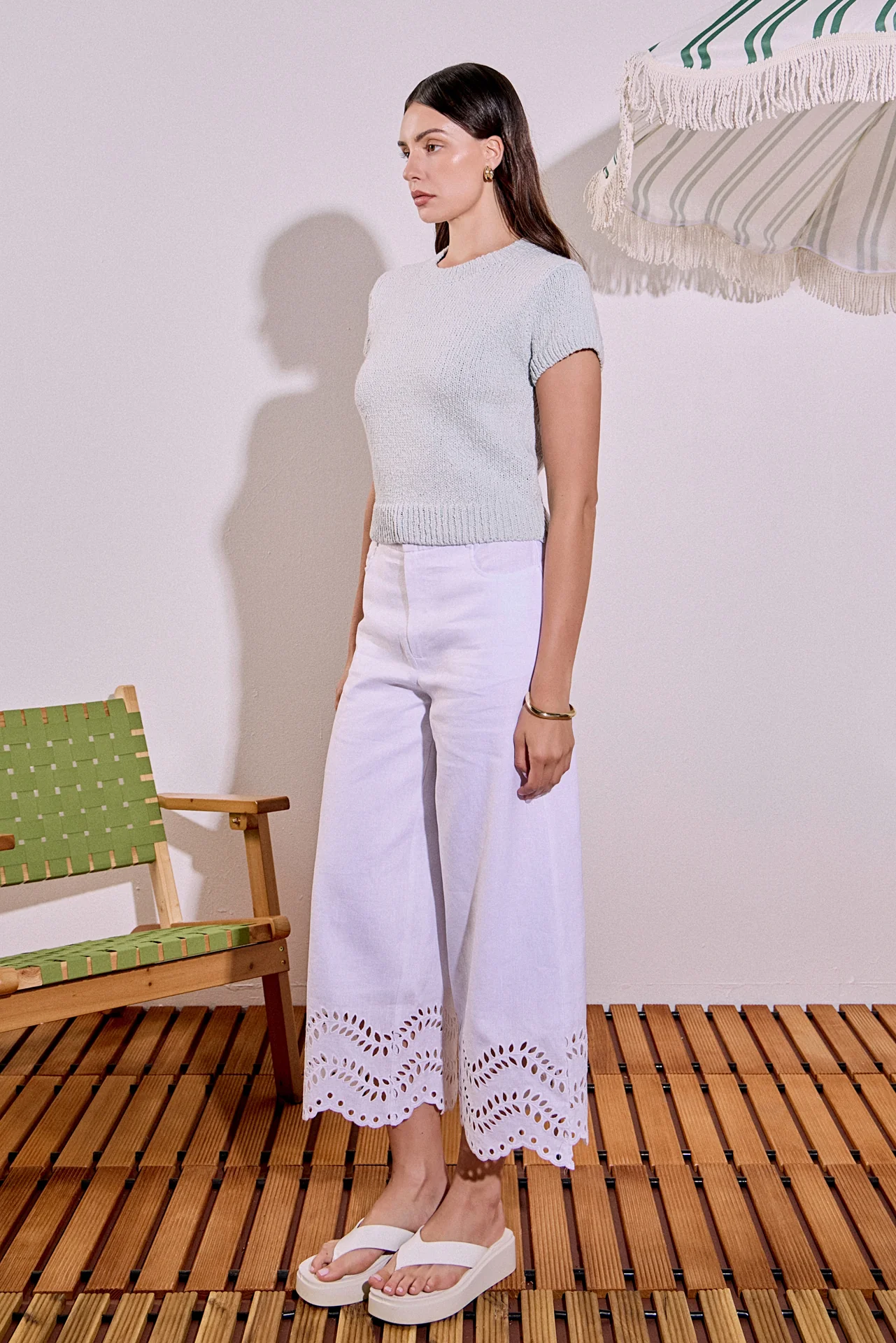 Textured Knit Crew Neck Top - Image 9
