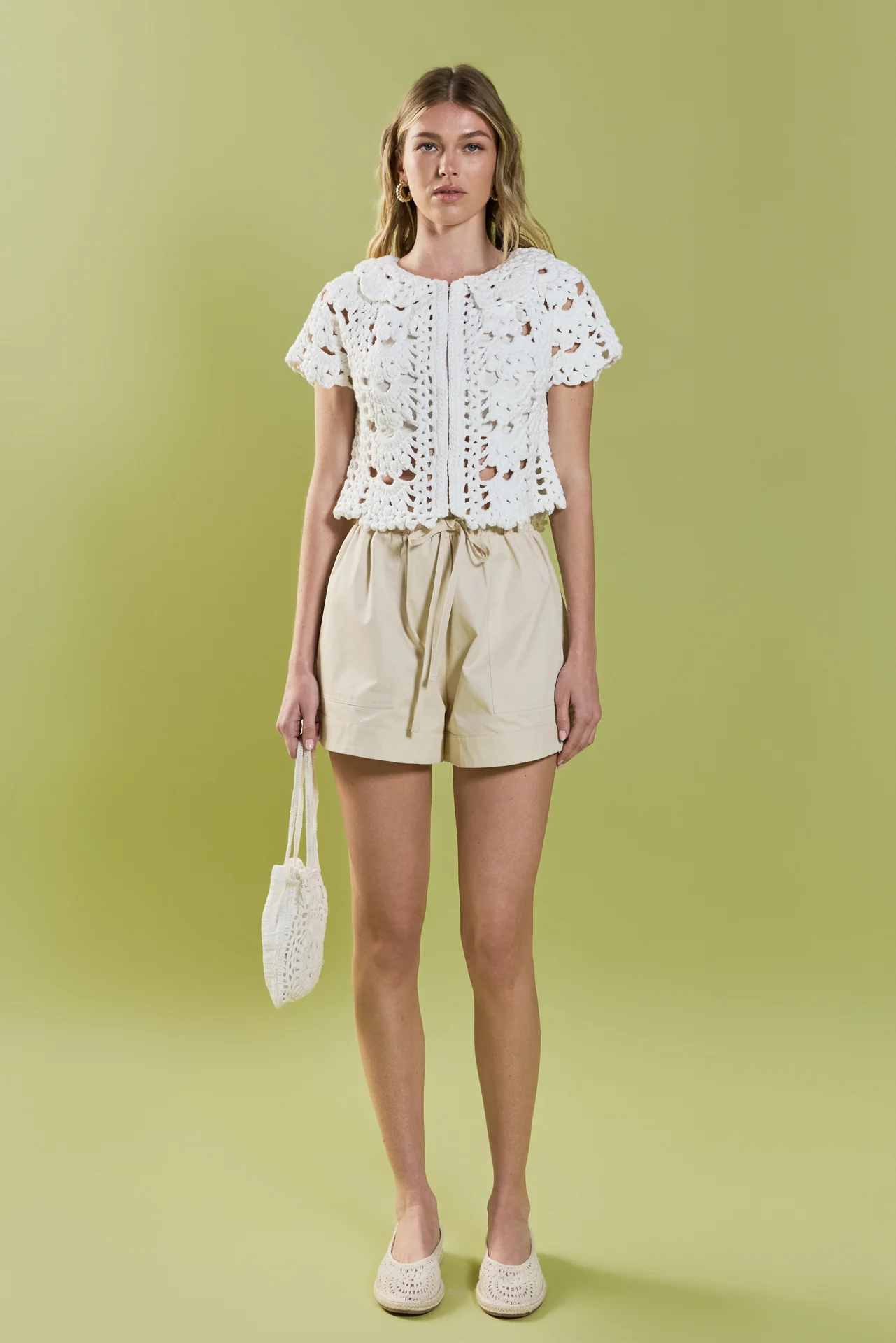 Crochet Knit Crop Cardigan - Image 6