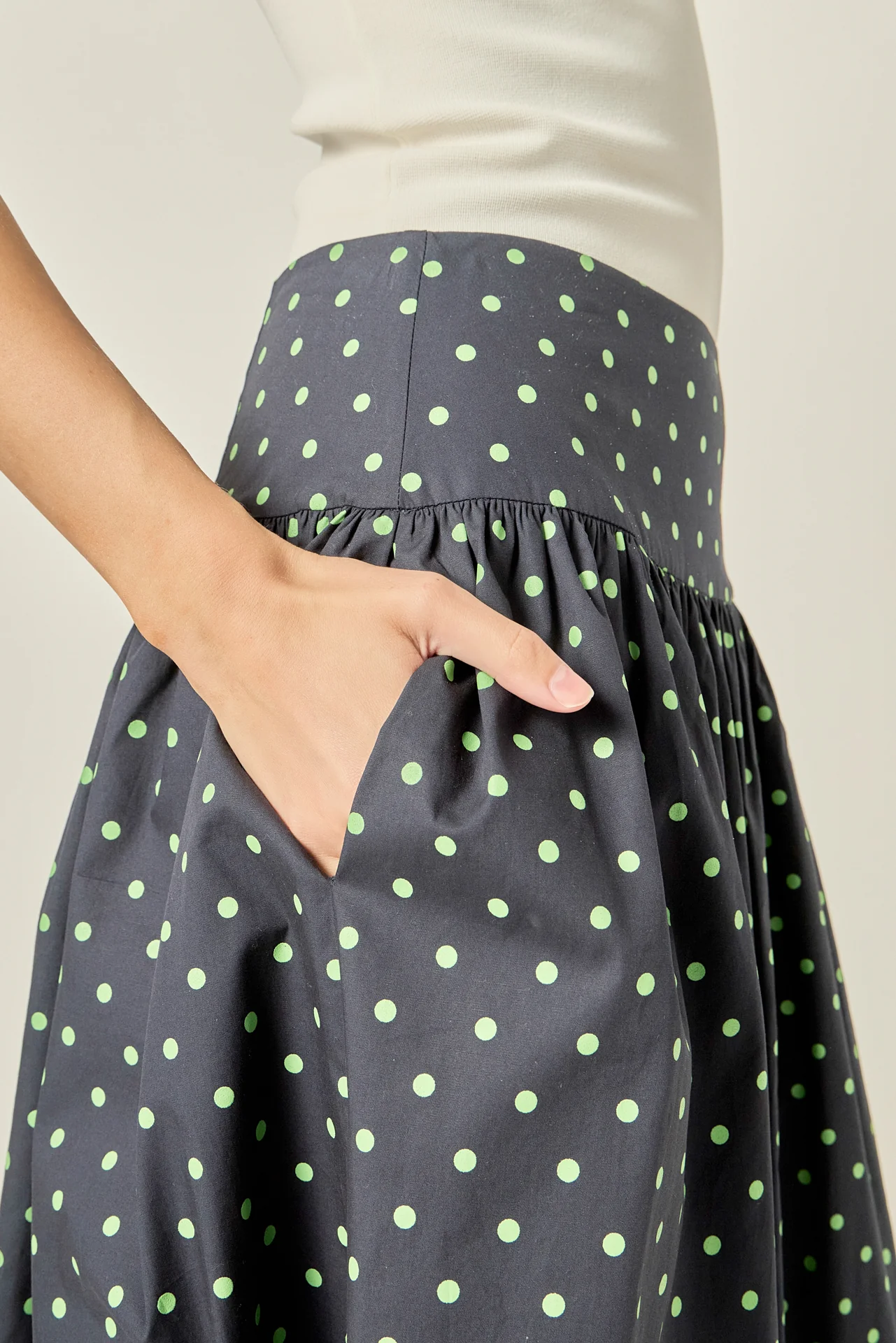 Polka Dot High-Waisted Midi Skirt - Image 7