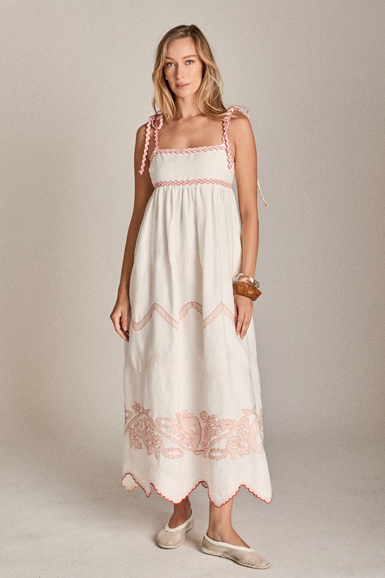 Elodie Embroidered Maxi Dress - Image 7