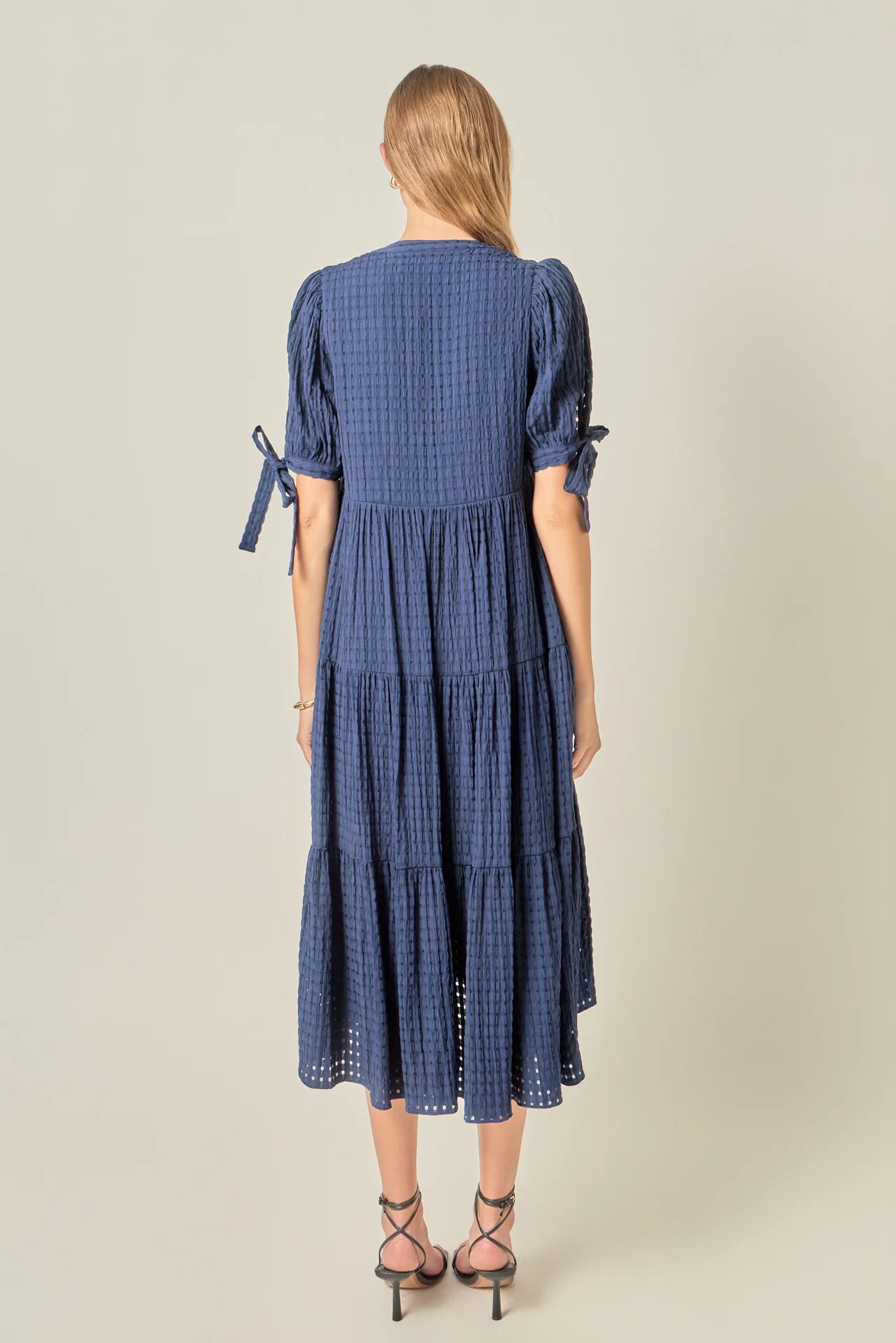 Gingham Tiered Midi Dress - Image 10
