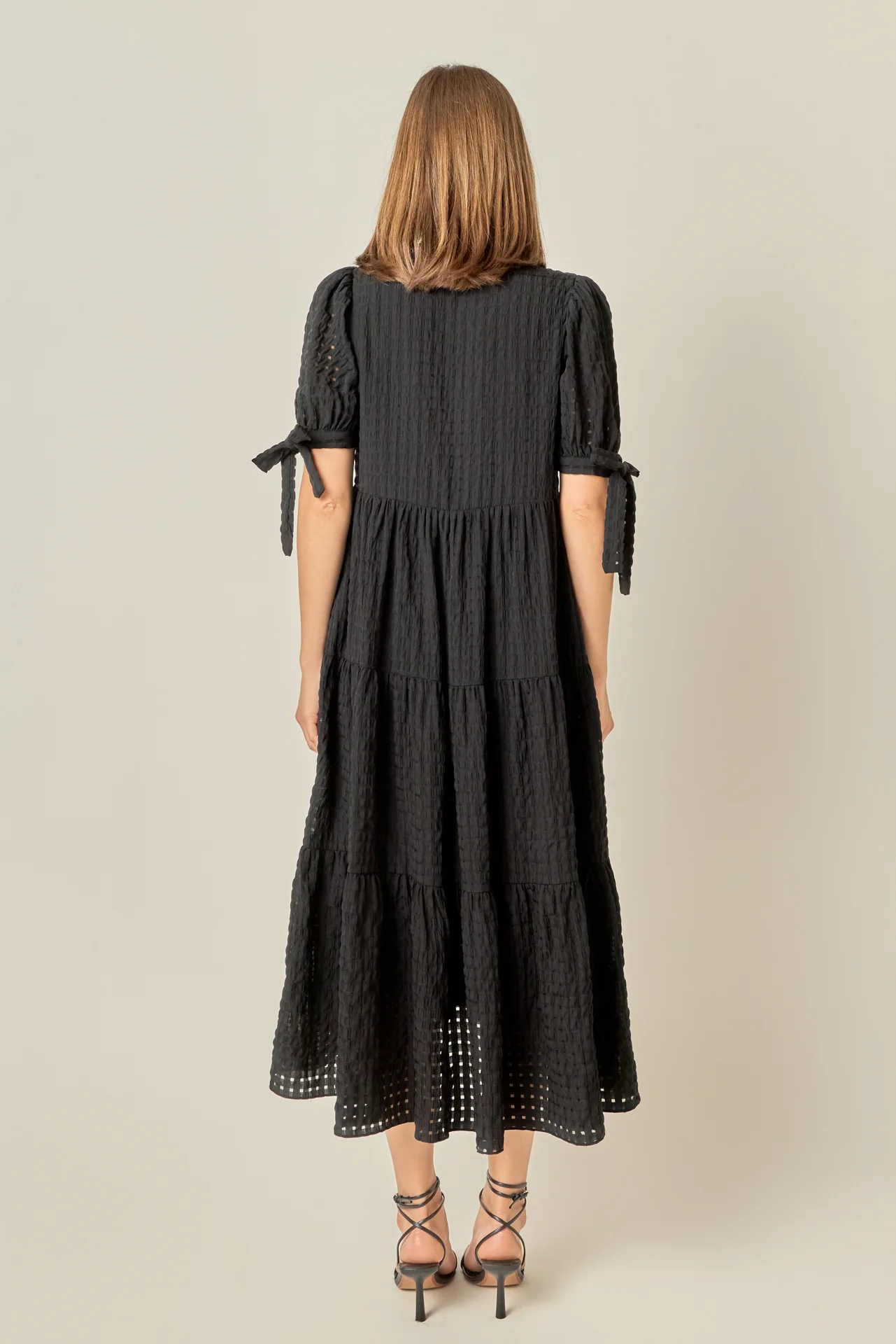 Gingham Tiered Midi Dress - Image 23