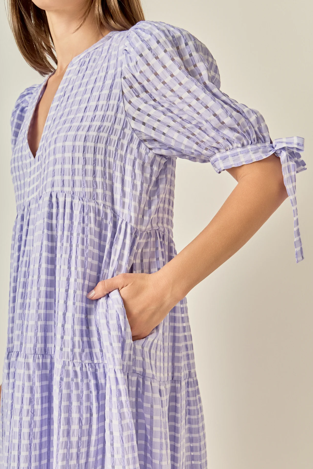 Gingham Tiered Midi Dress - Image 28