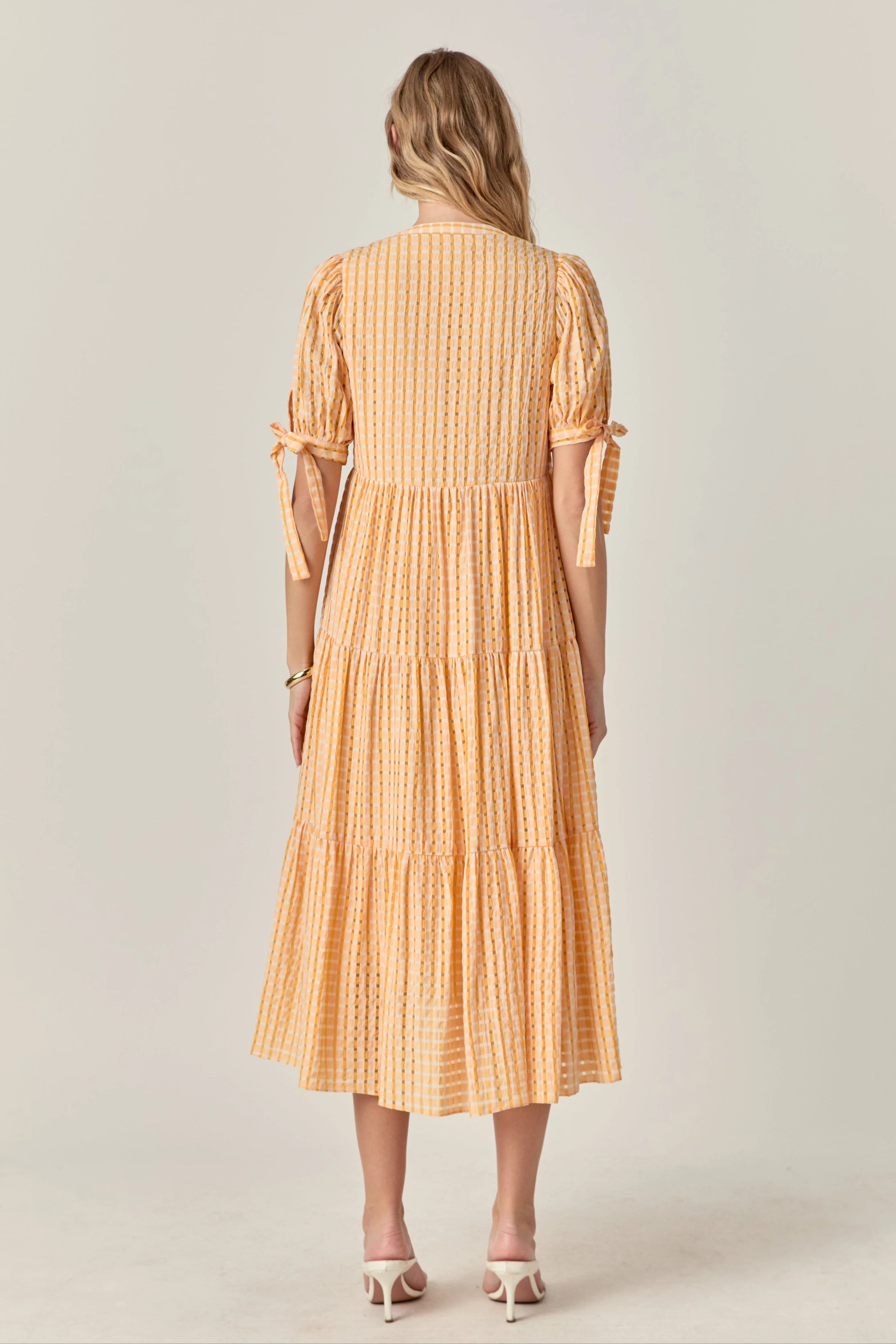 Gingham Tiered Midi Dress - Image 36