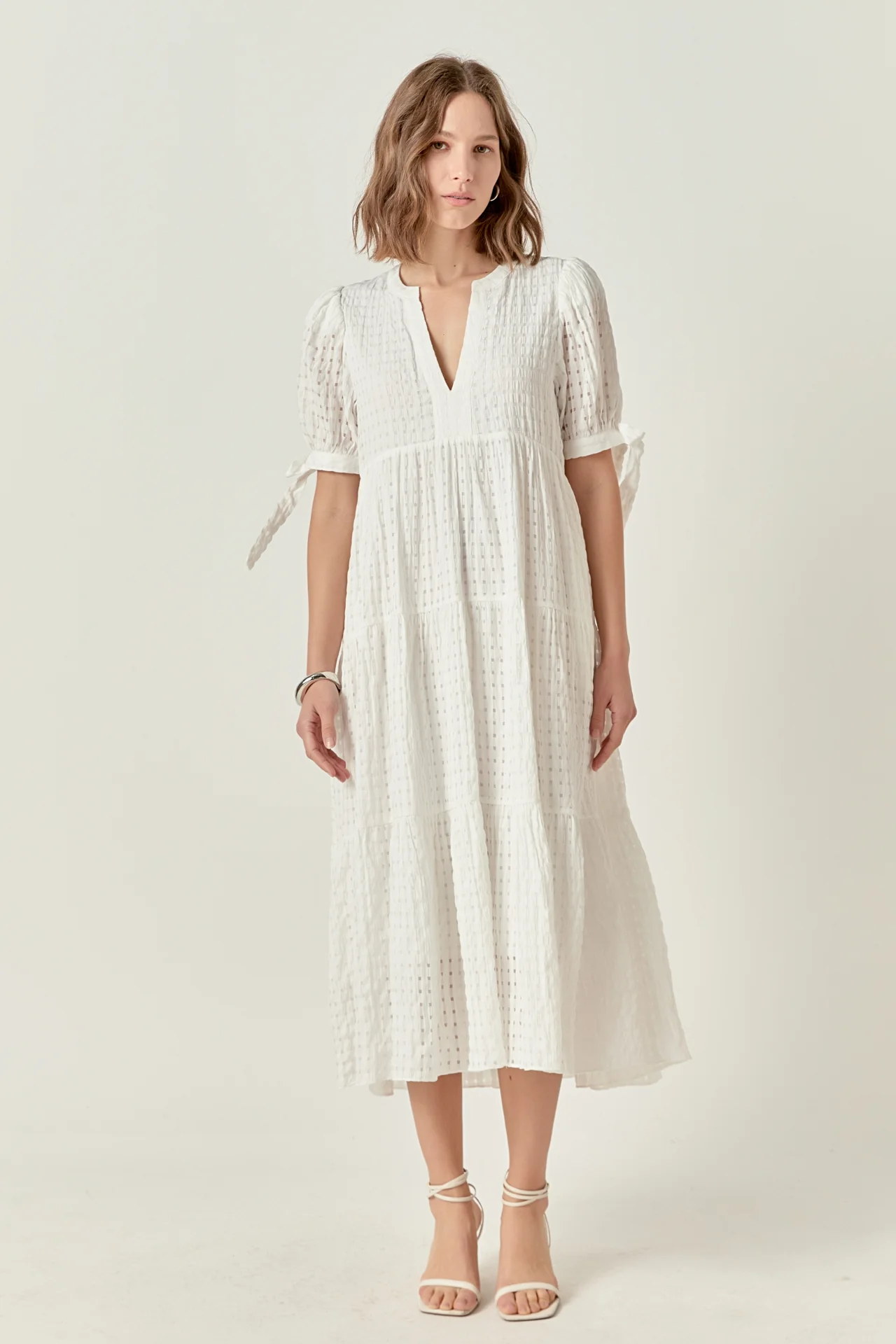 Gingham Tiered Midi Dress - Image 38