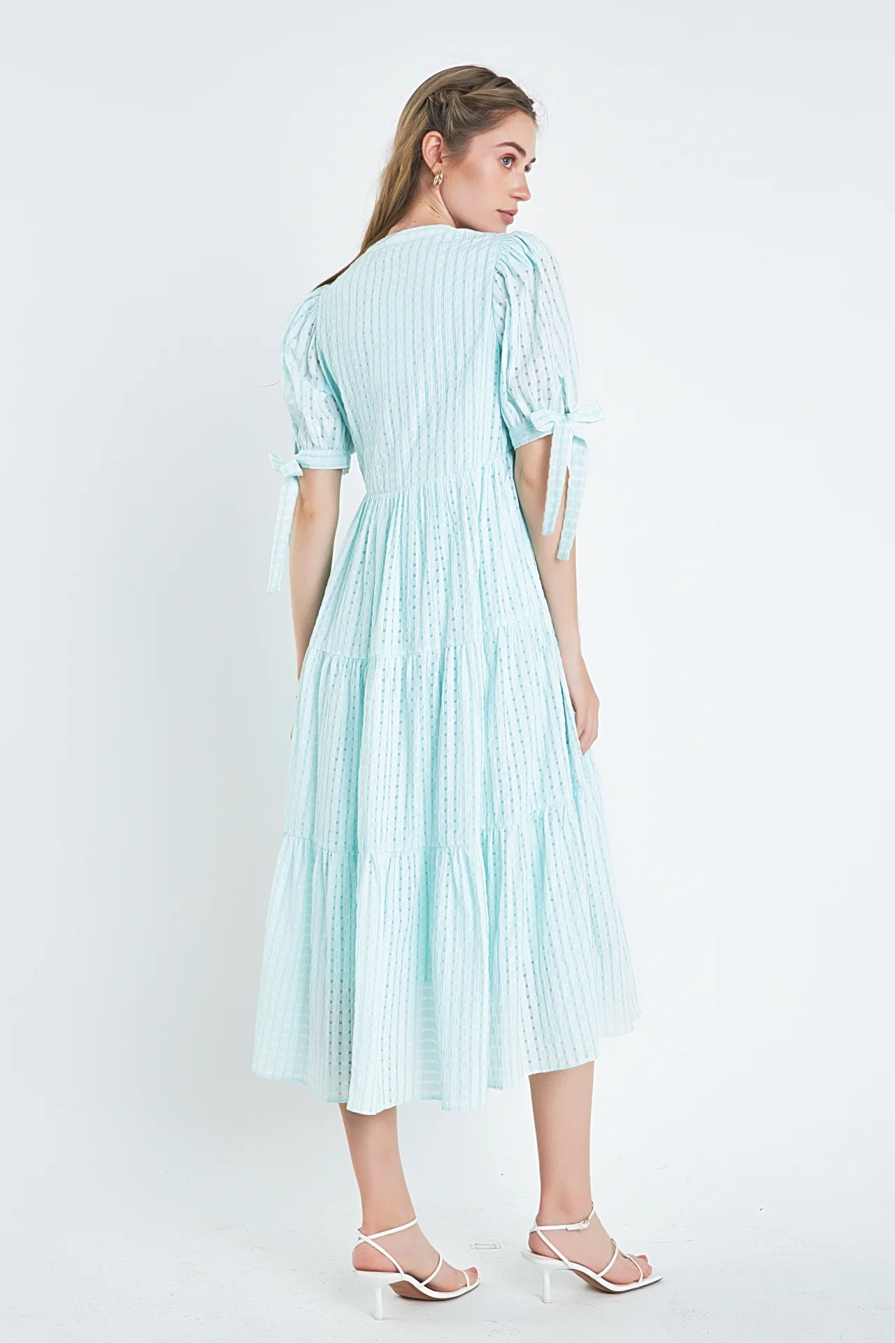 Gingham Tiered Midi Dress - Image 46