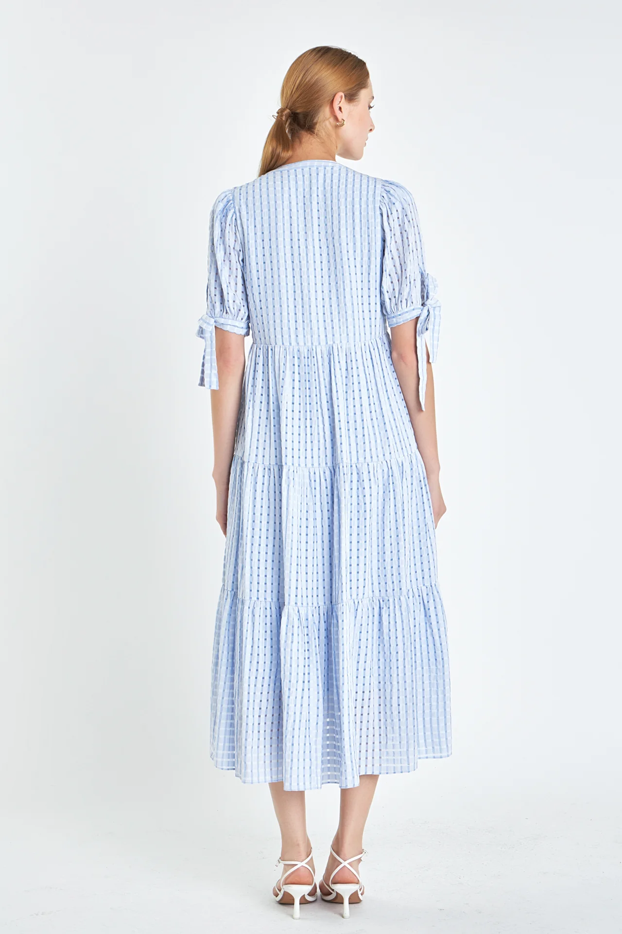 Gingham Tiered Midi Dress - Image 56
