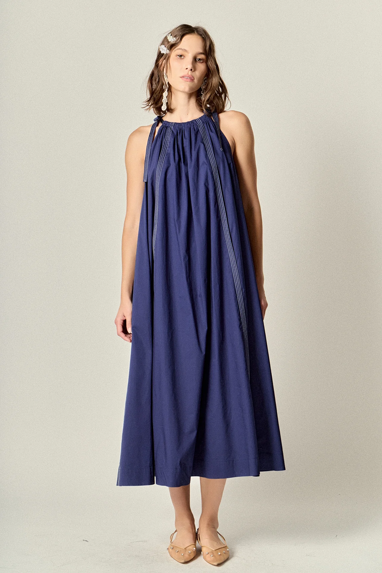 Halter Neck Tie Midi Dress - Image 8