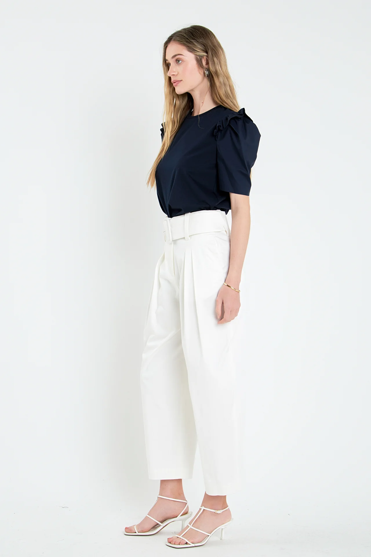 High Waist Belted Wide Leg Pants - Image 10