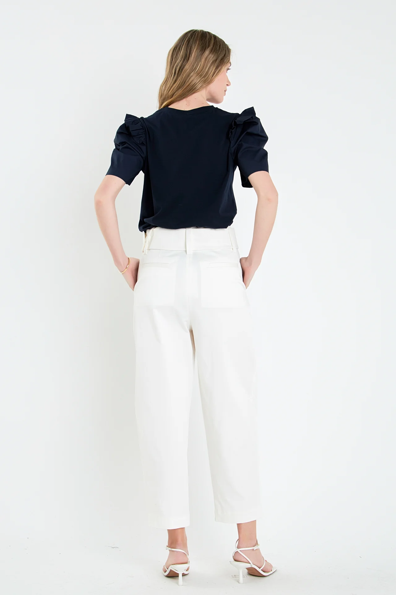 High Waist Belted Wide Leg Pants - Image 11