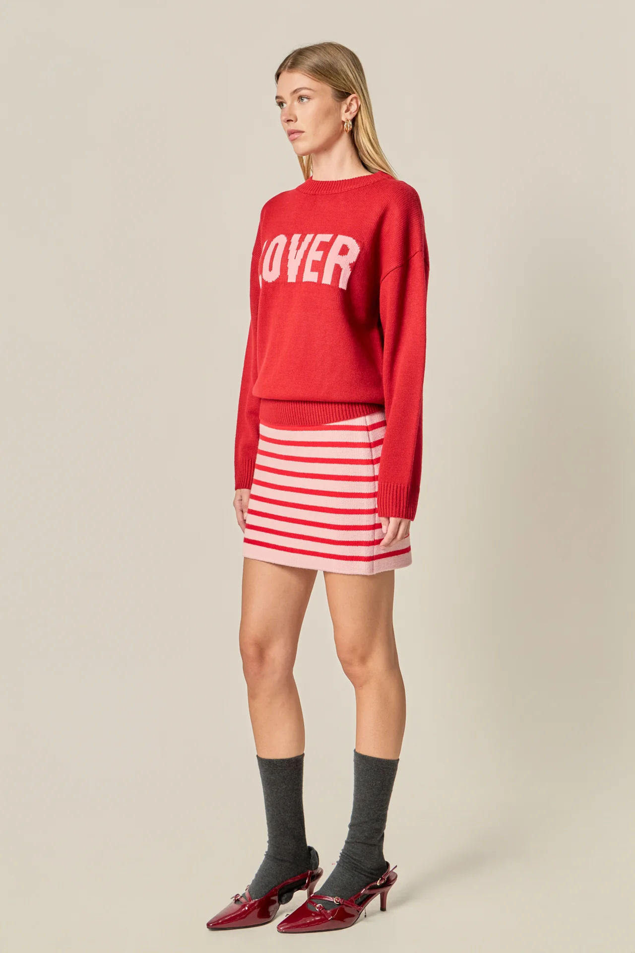 Knit Striped Mini Skirt - Image 3