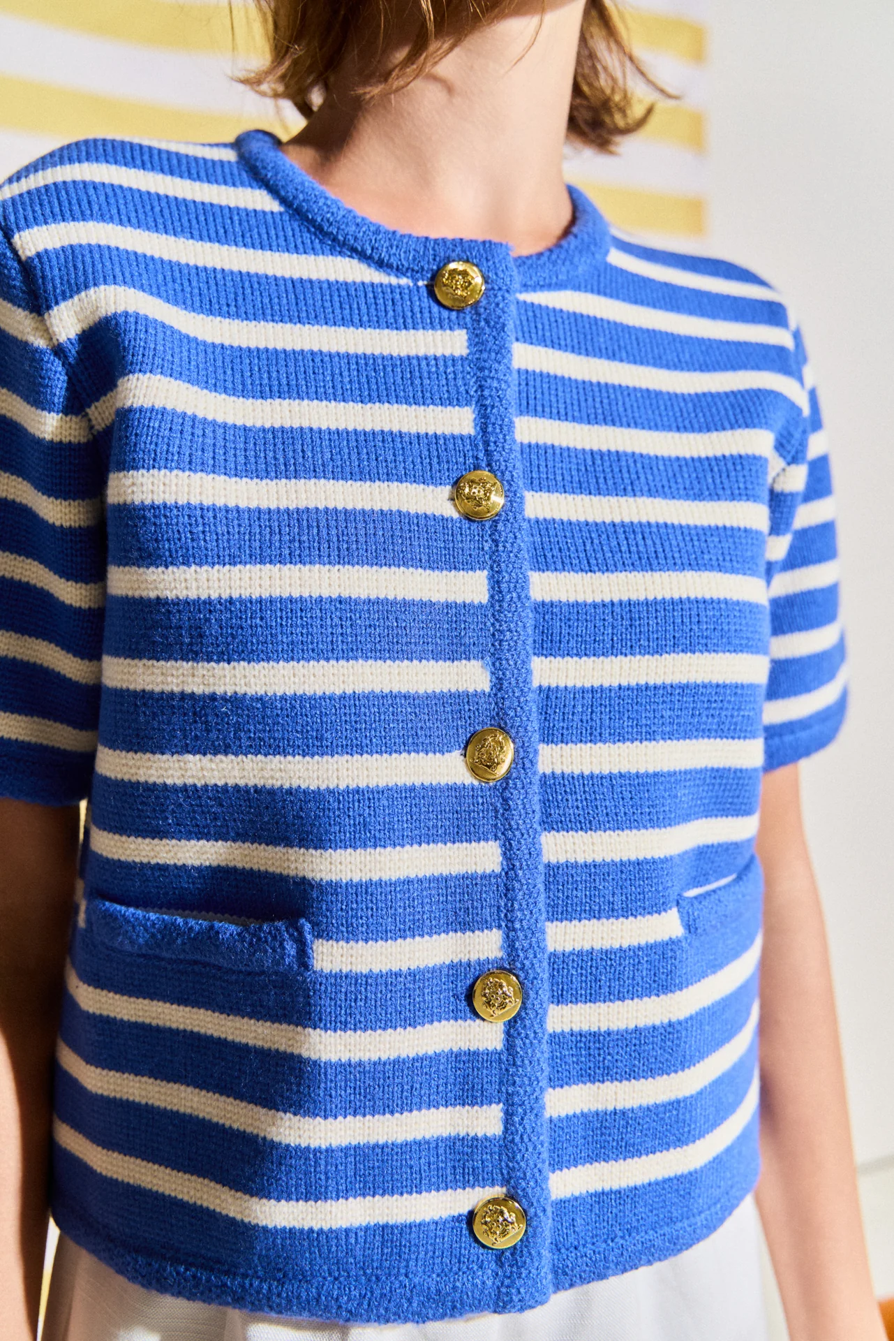 Knit Striped Sweater Cardigan - Image 9