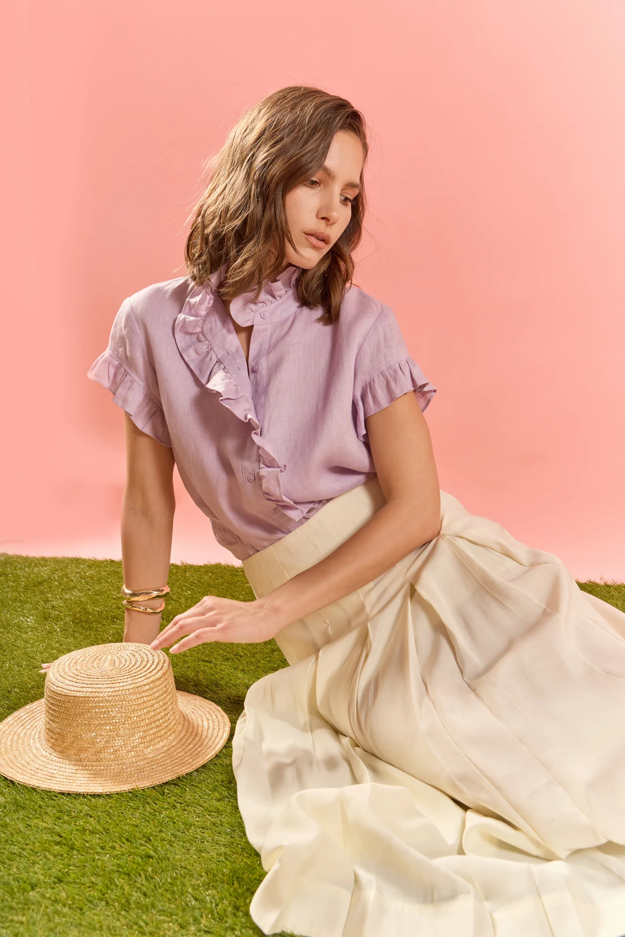 Linen Ruffle Shirt - Image 18