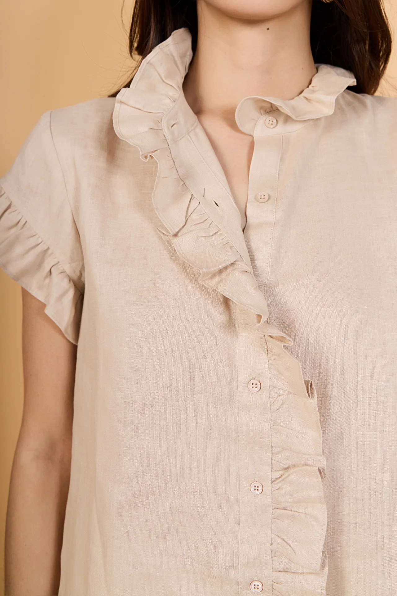 Linen Ruffle Shirt - Image 22