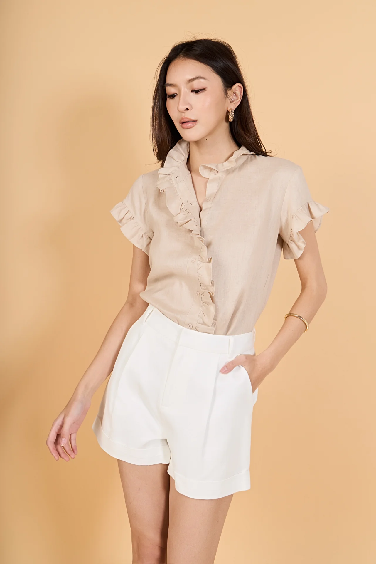 Linen Ruffle Shirt - Image 25