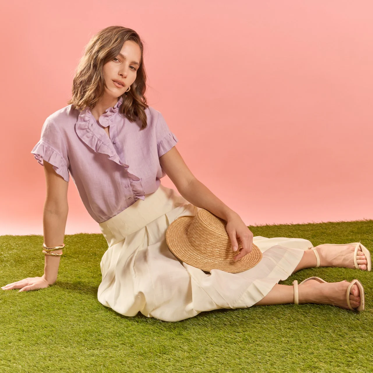 Linen Ruffle Shirt - Image 28