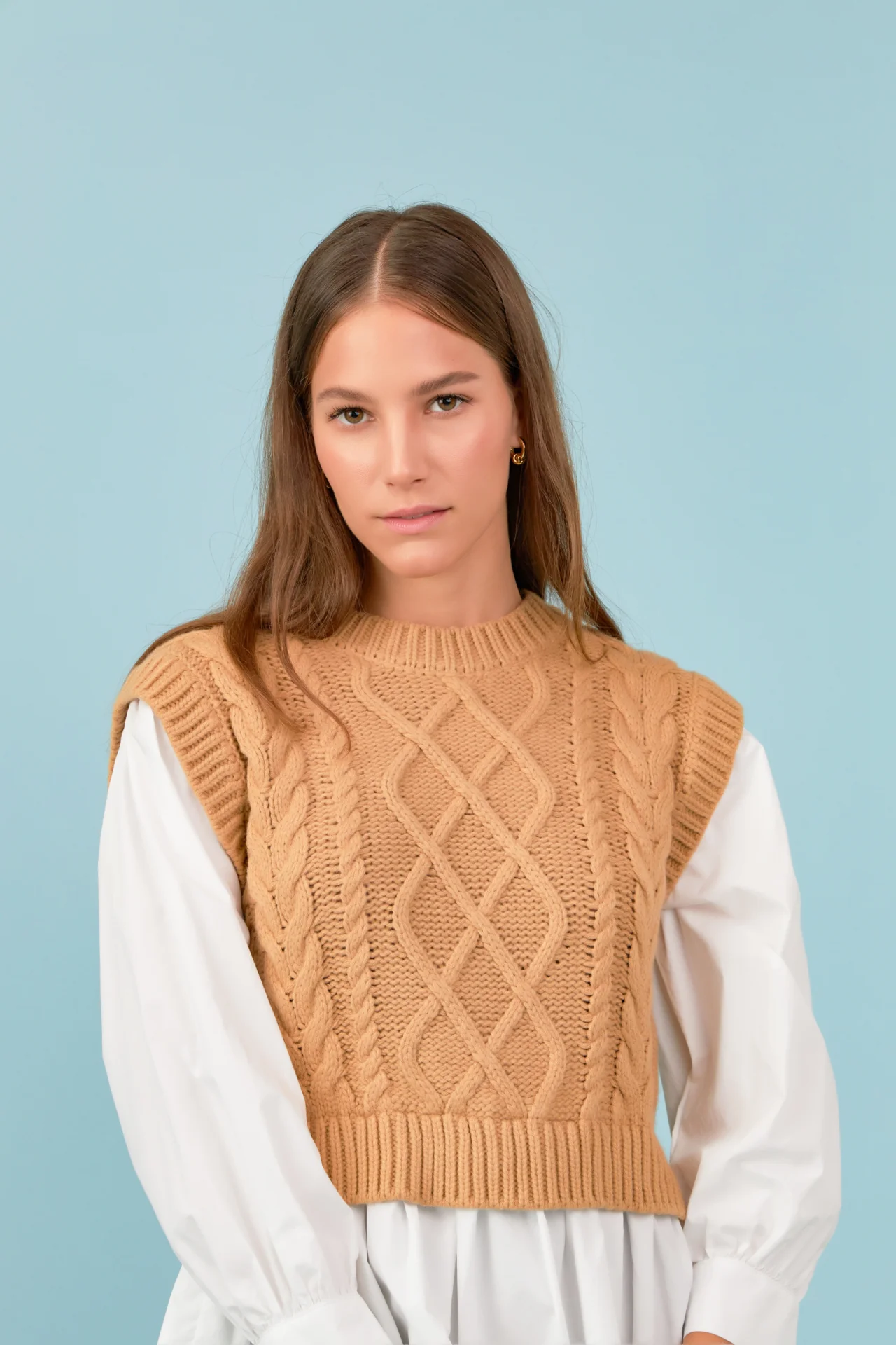 Mixed Media Cable Detail Sweater - Image 15