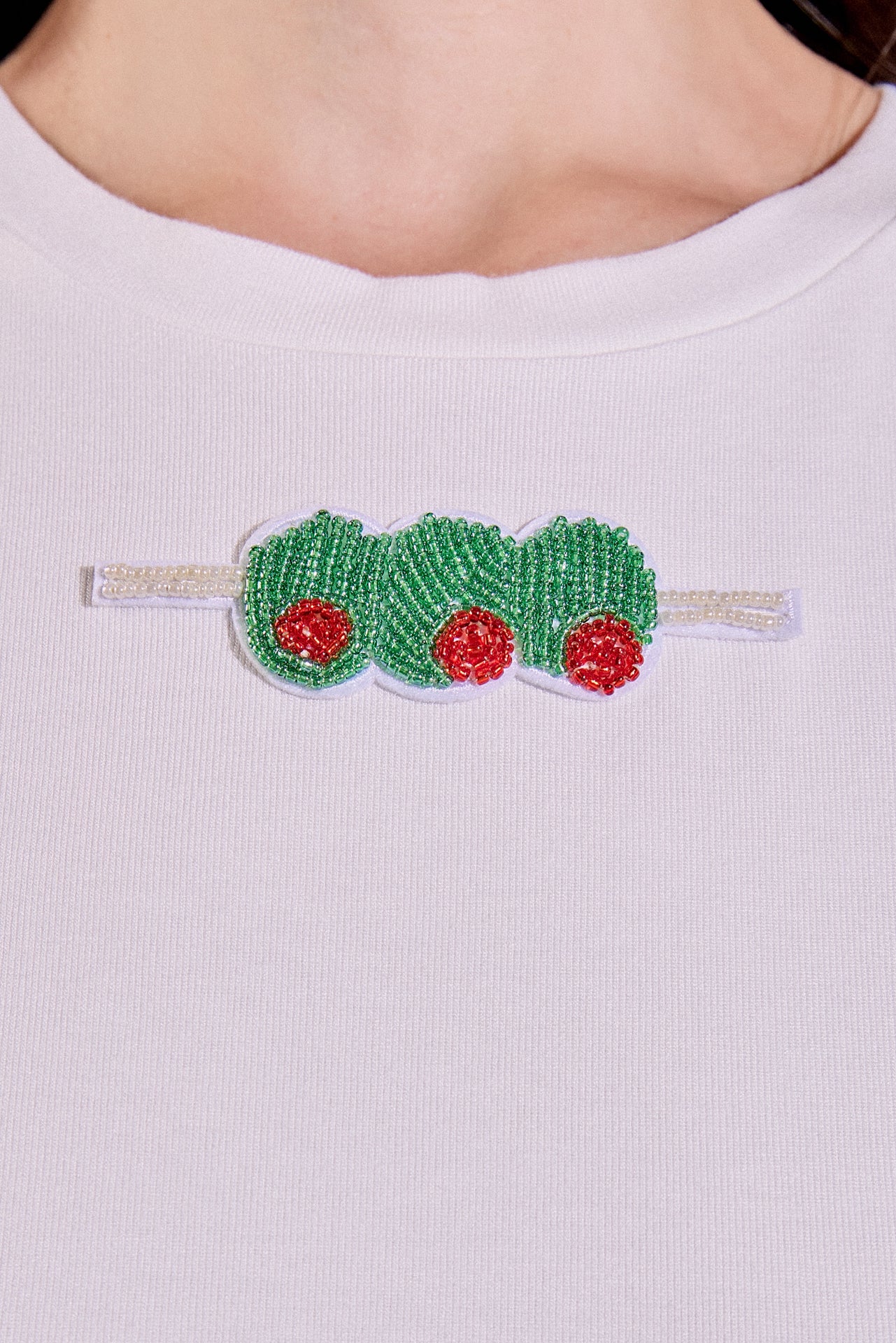 Beaded Olive Baby Tee - Image 3