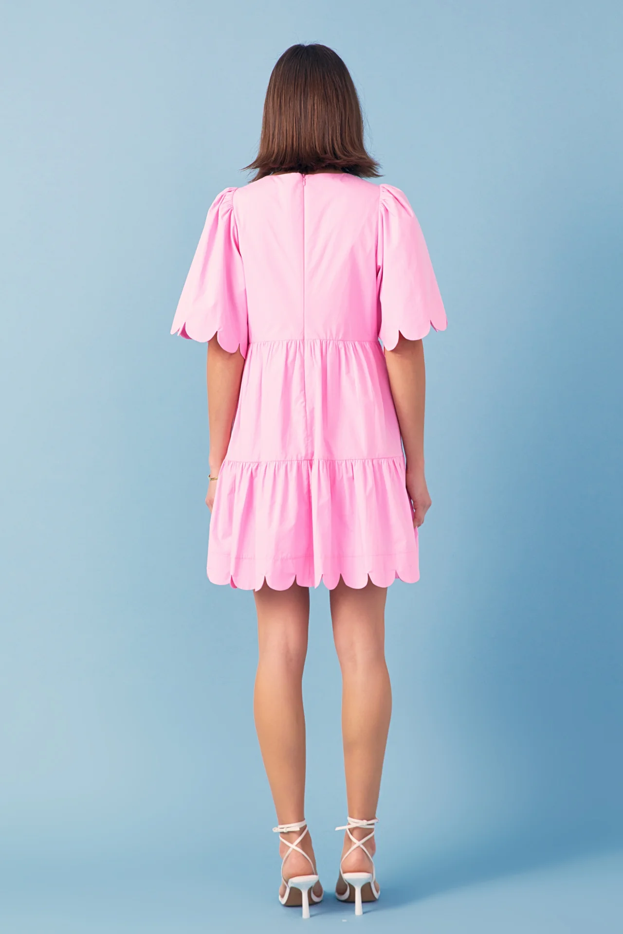 Scallop Detail Tiered Mini Dress - Image 15