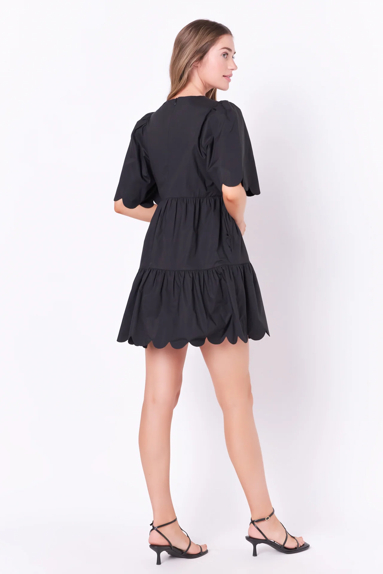 Scallop Detail Tiered Mini Dress - Image 20