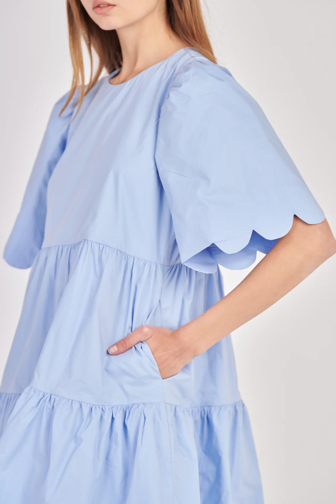 Scallop Detail Tiered Mini Dress - Image 23