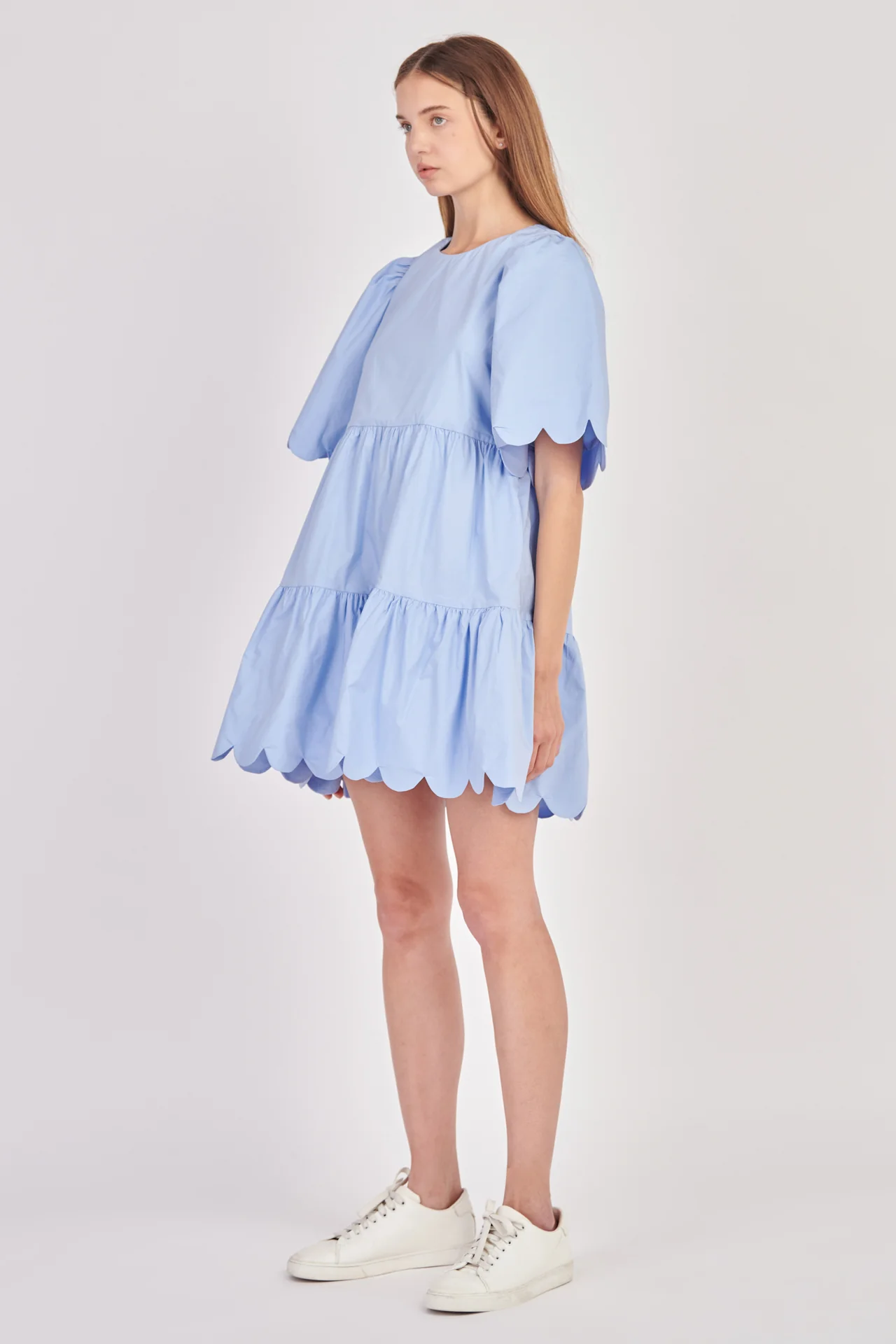 Scallop Detail Tiered Mini Dress - Image 24