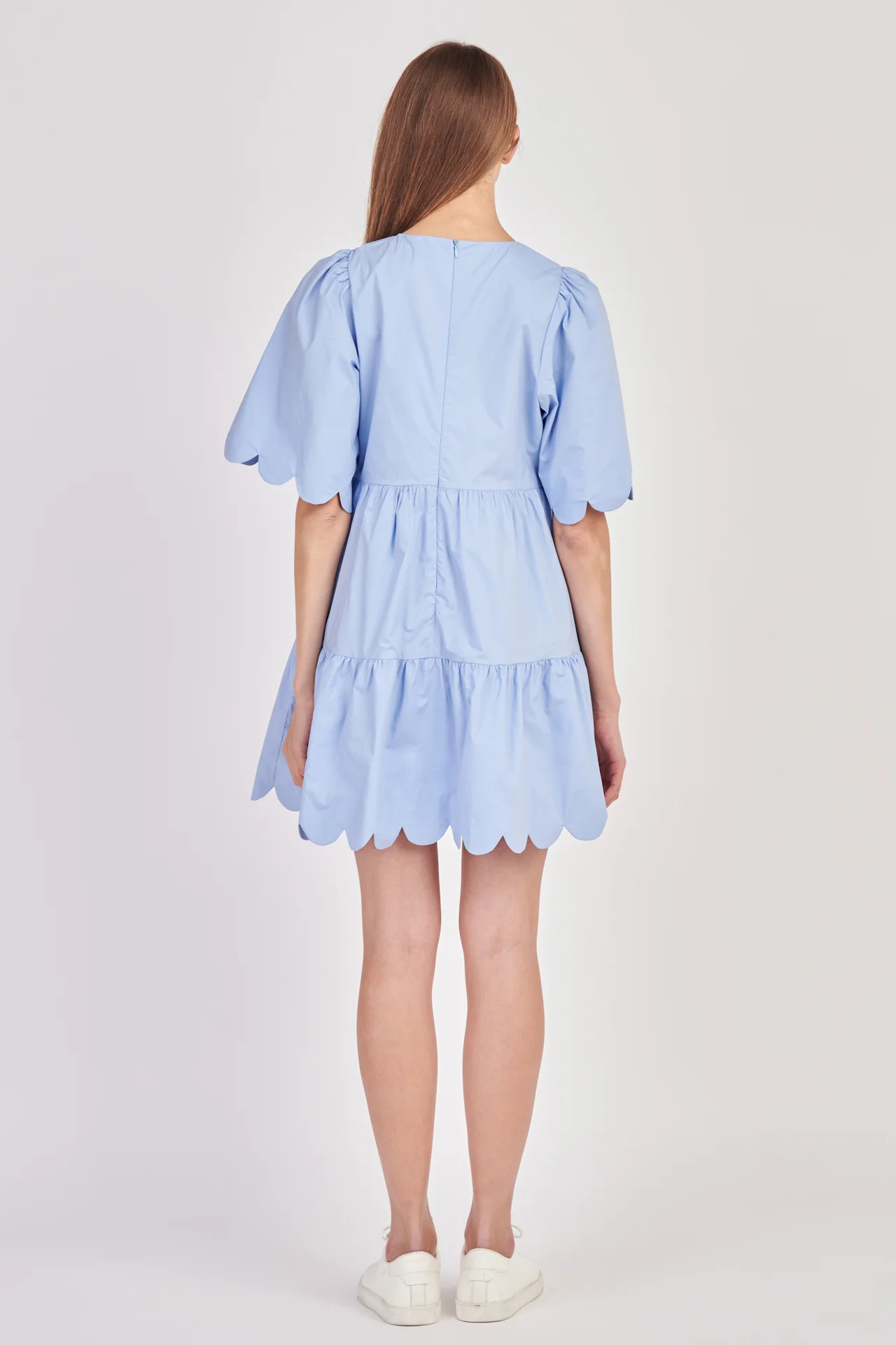 Scallop Detail Tiered Mini Dress - Image 25