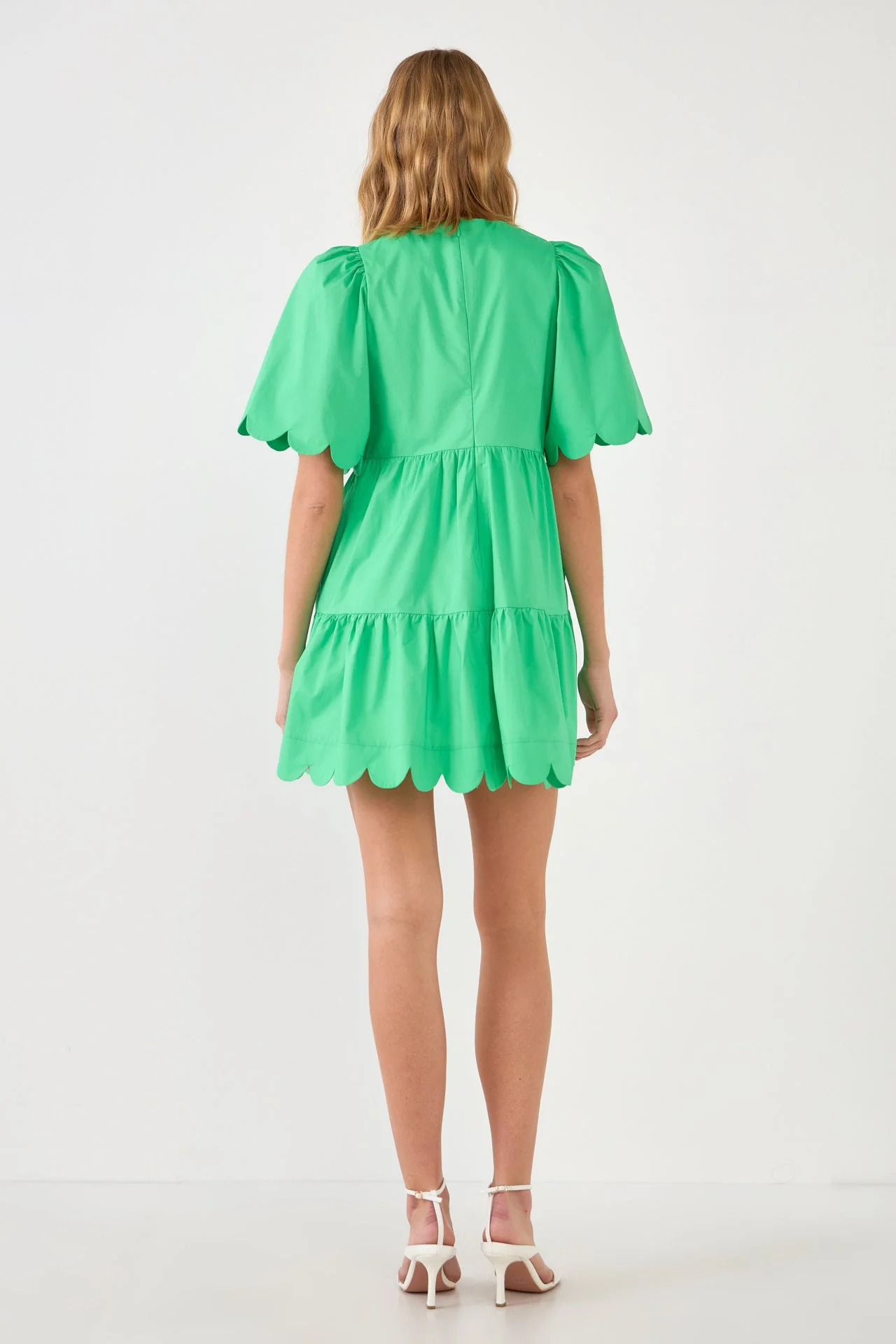 Scallop Detail Tiered Mini Dress - Image 30