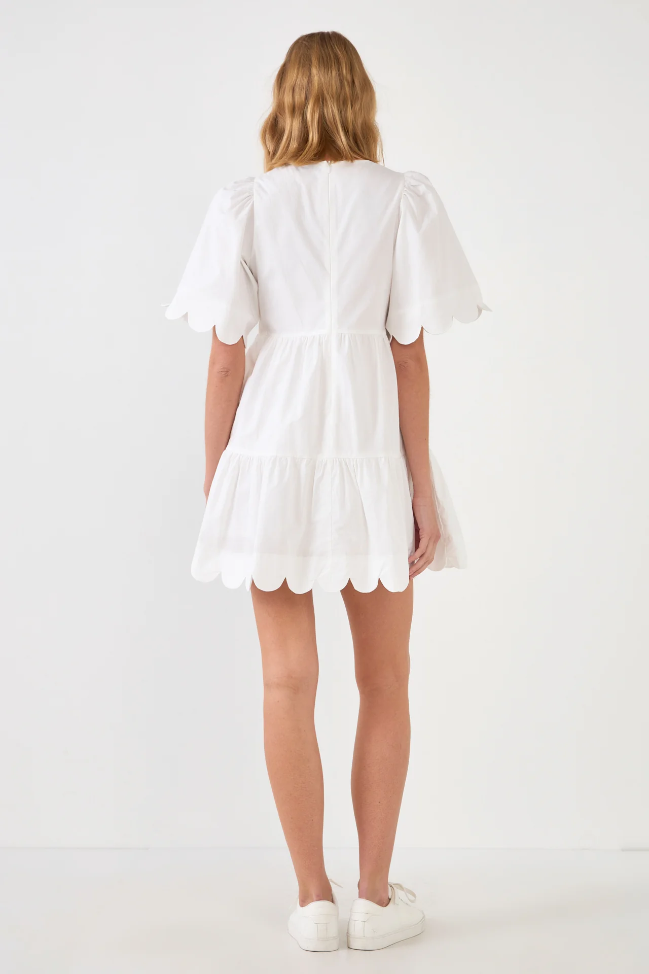 Scallop Detail Tiered Mini Dress - Image 35