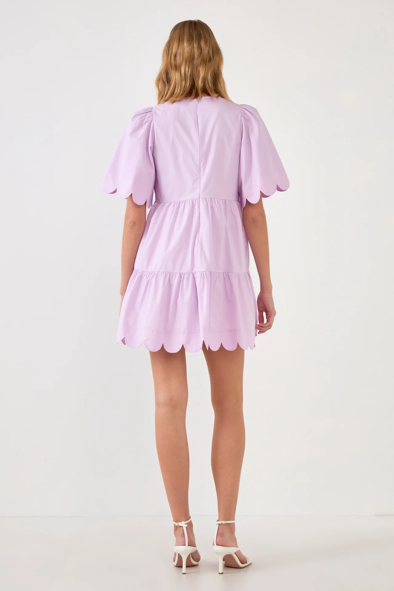 Scallop Detail Tiered Mini Dress - Image 40