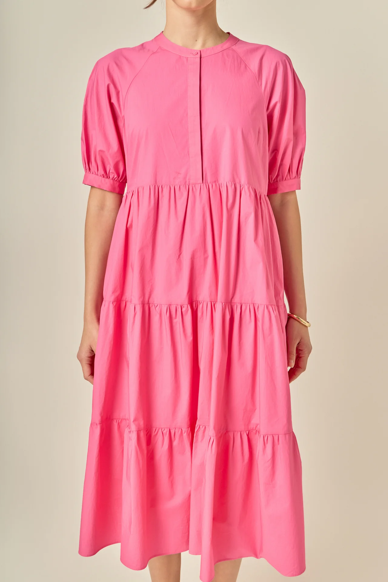 Short Puff Sleeve Midi Dress - Image 16