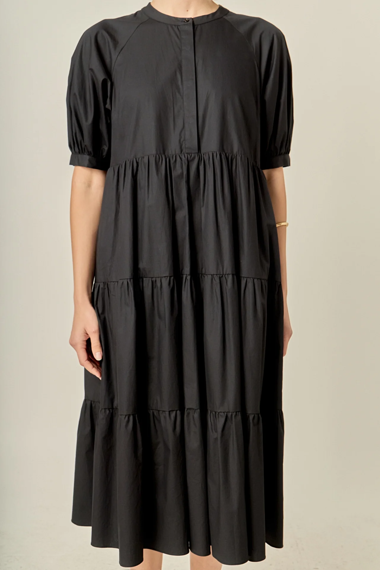 Short Puff Sleeve Midi Dress - Image 24