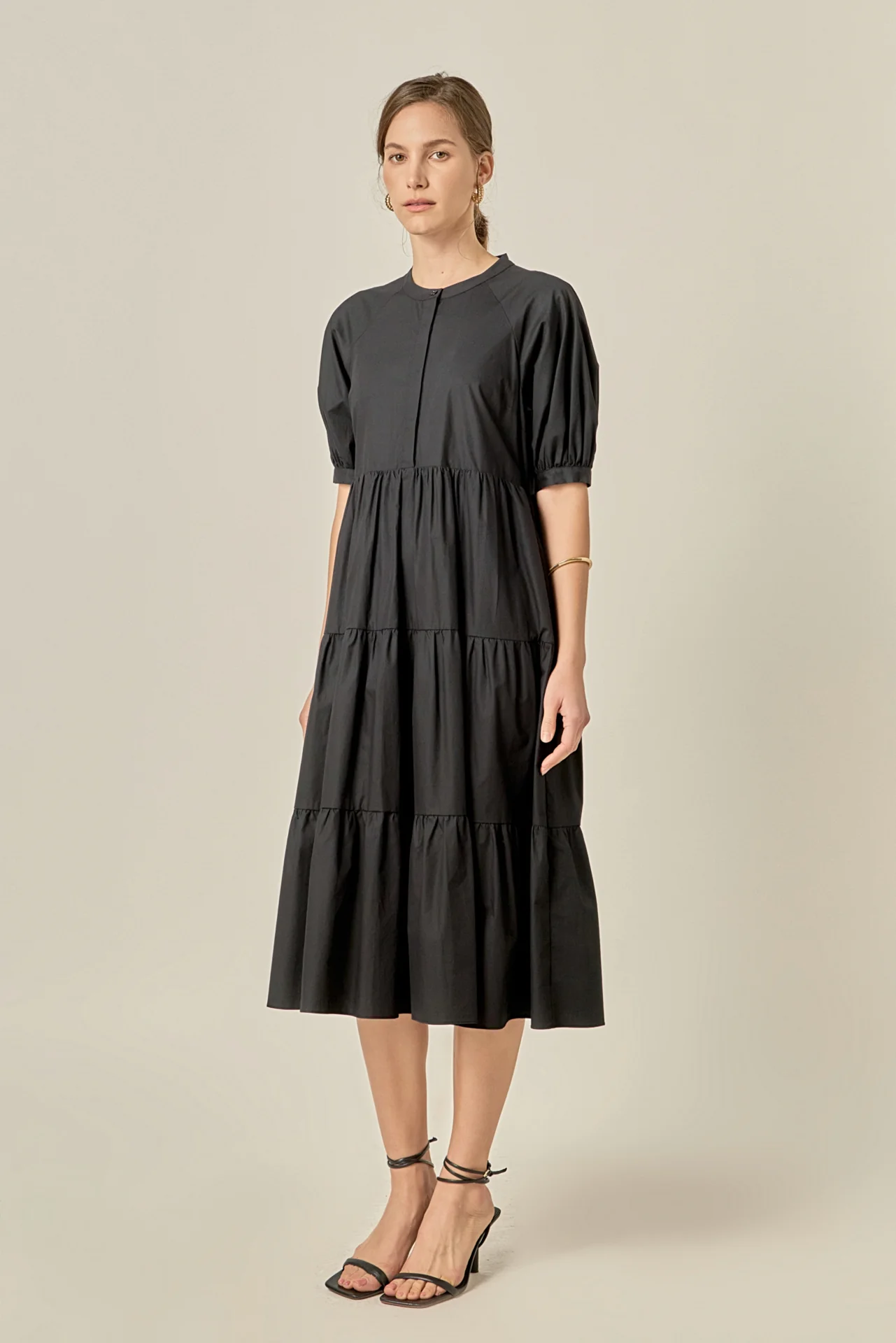 Short Puff Sleeve Midi Dress - Image 25