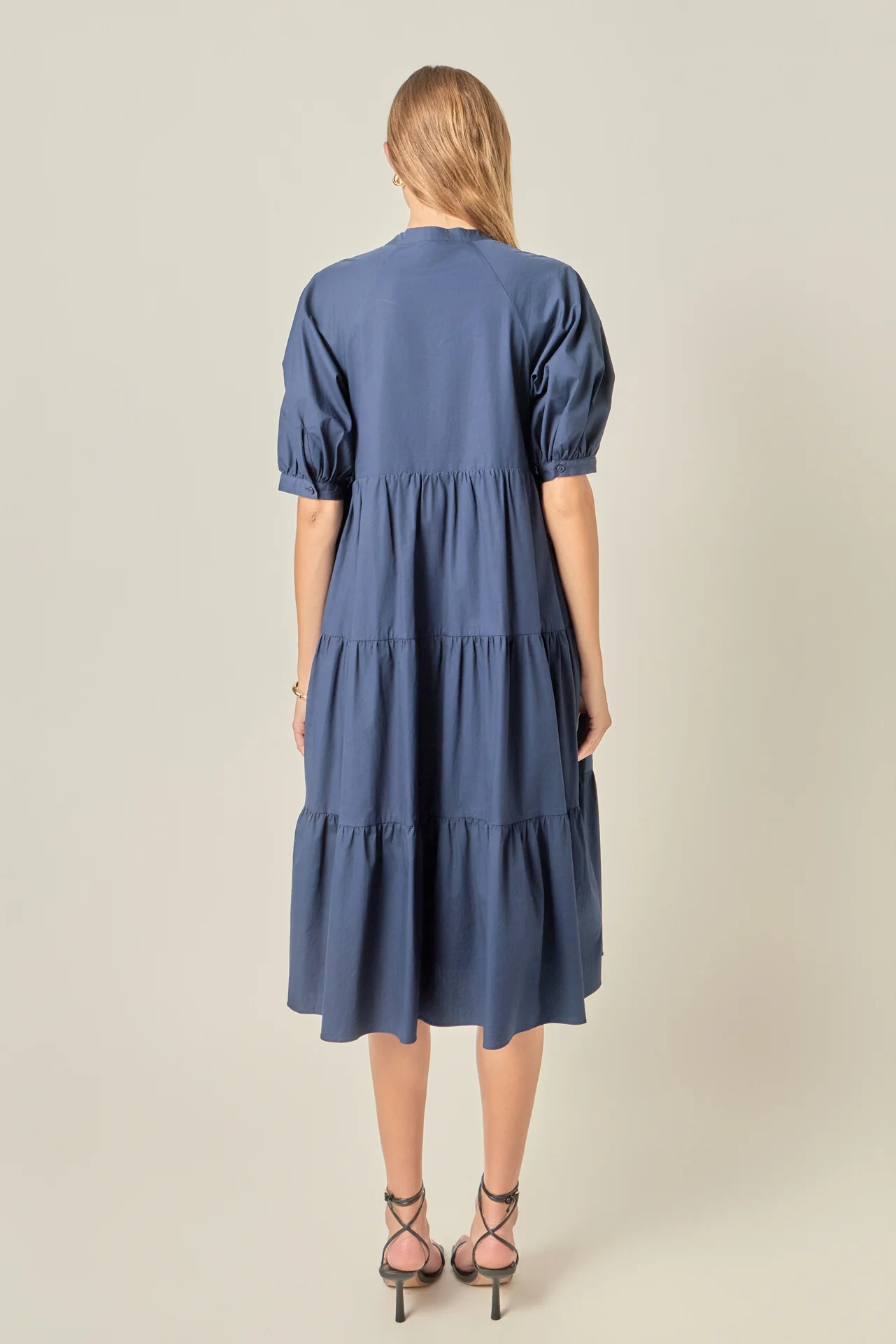 Short Puff Sleeve Midi Dress - Image 4