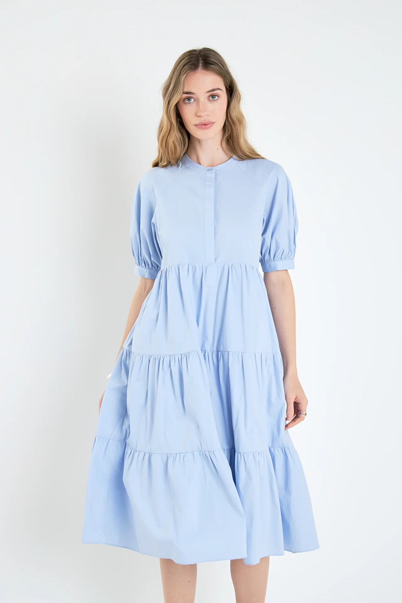 Short Puff Sleeve Midi Dress - Image 48