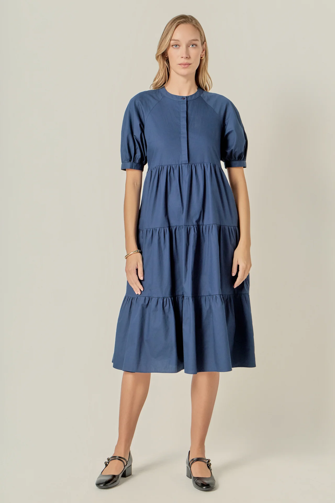 Short Puff Sleeve Midi Dress - Image 6