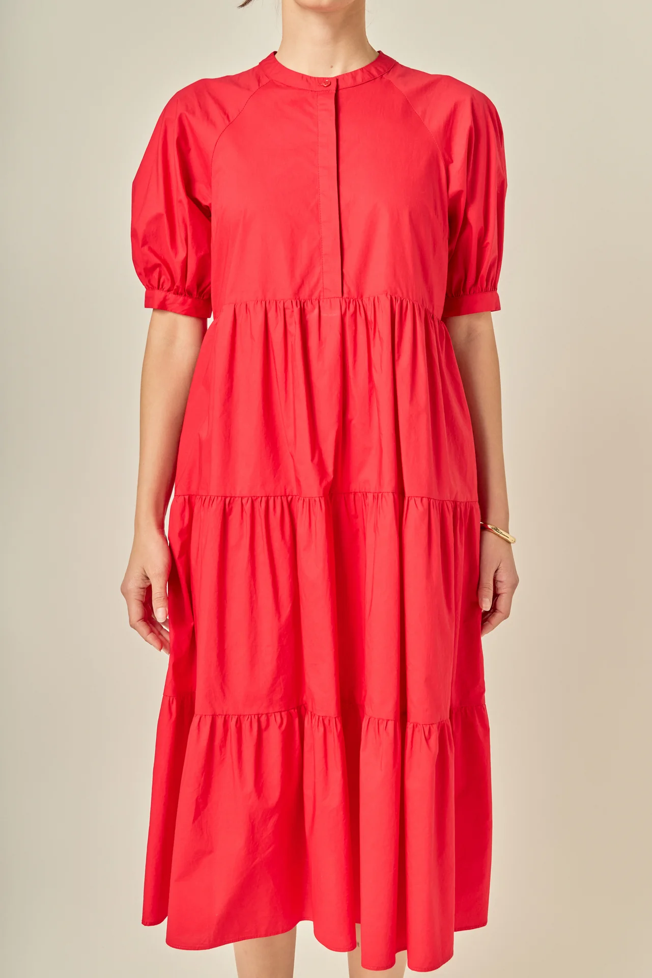 Short Puff Sleeve Midi Dress - Image 8
