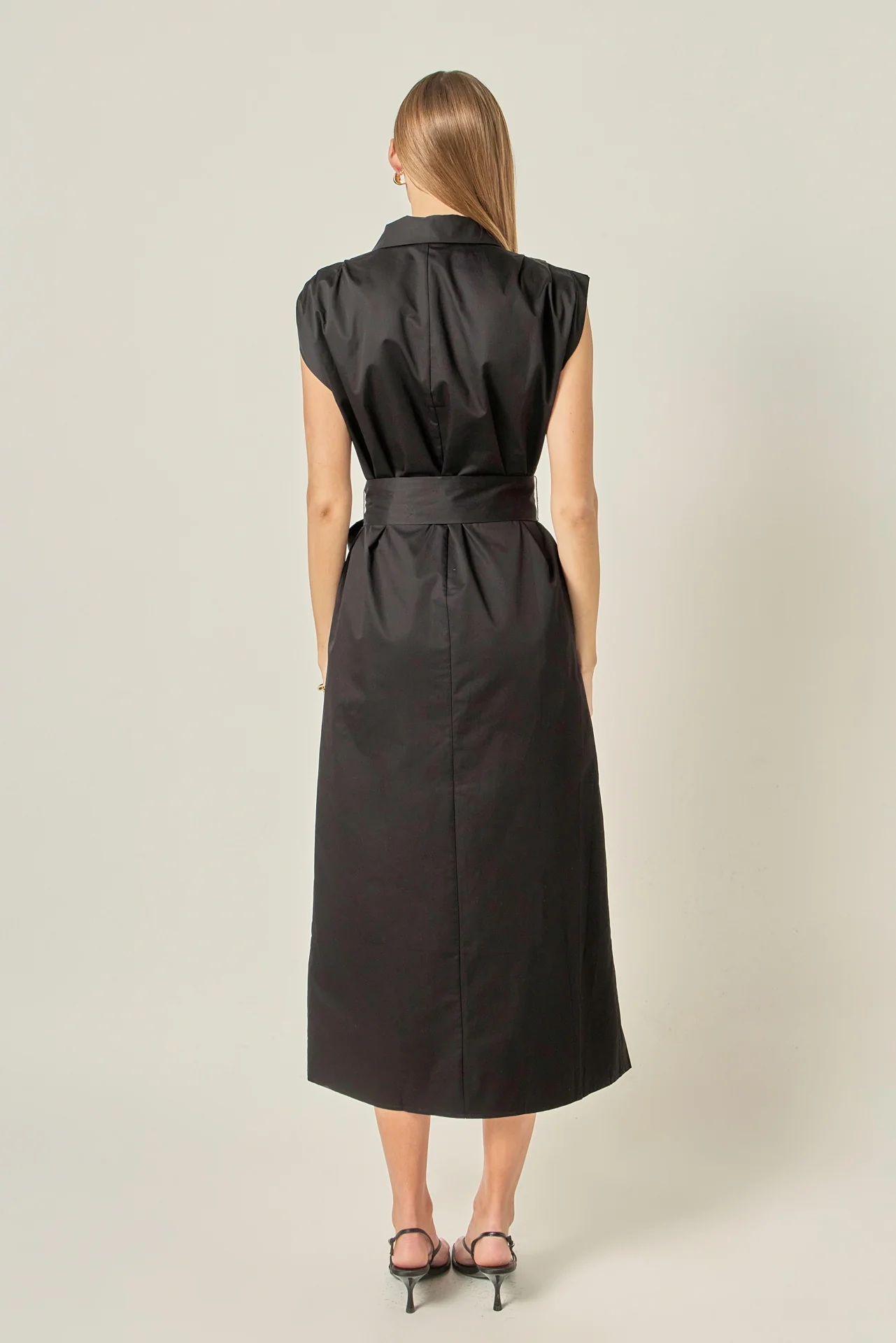 Sable Shoulder Pleated Button-Up Dress - Image 4