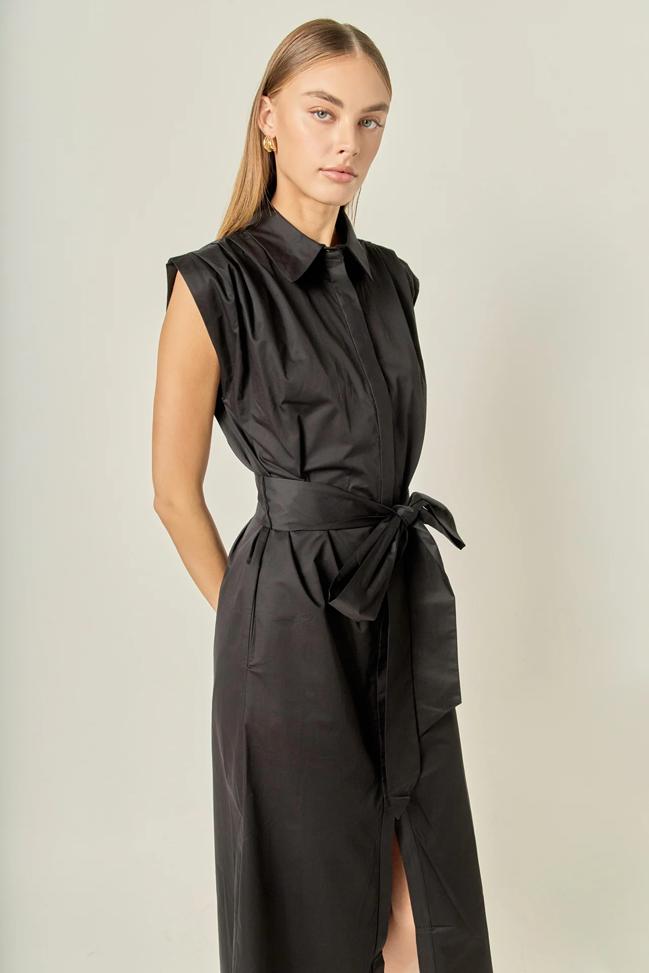 Sable Shoulder Pleated Button-Up Dress - Image 5