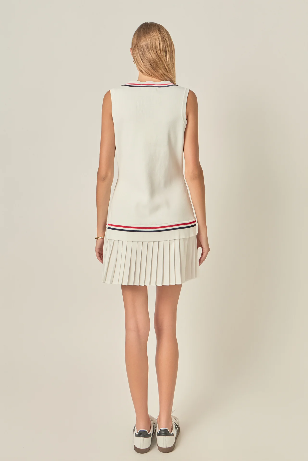 Sleeveless Mix Media Mini Dress - Image 4